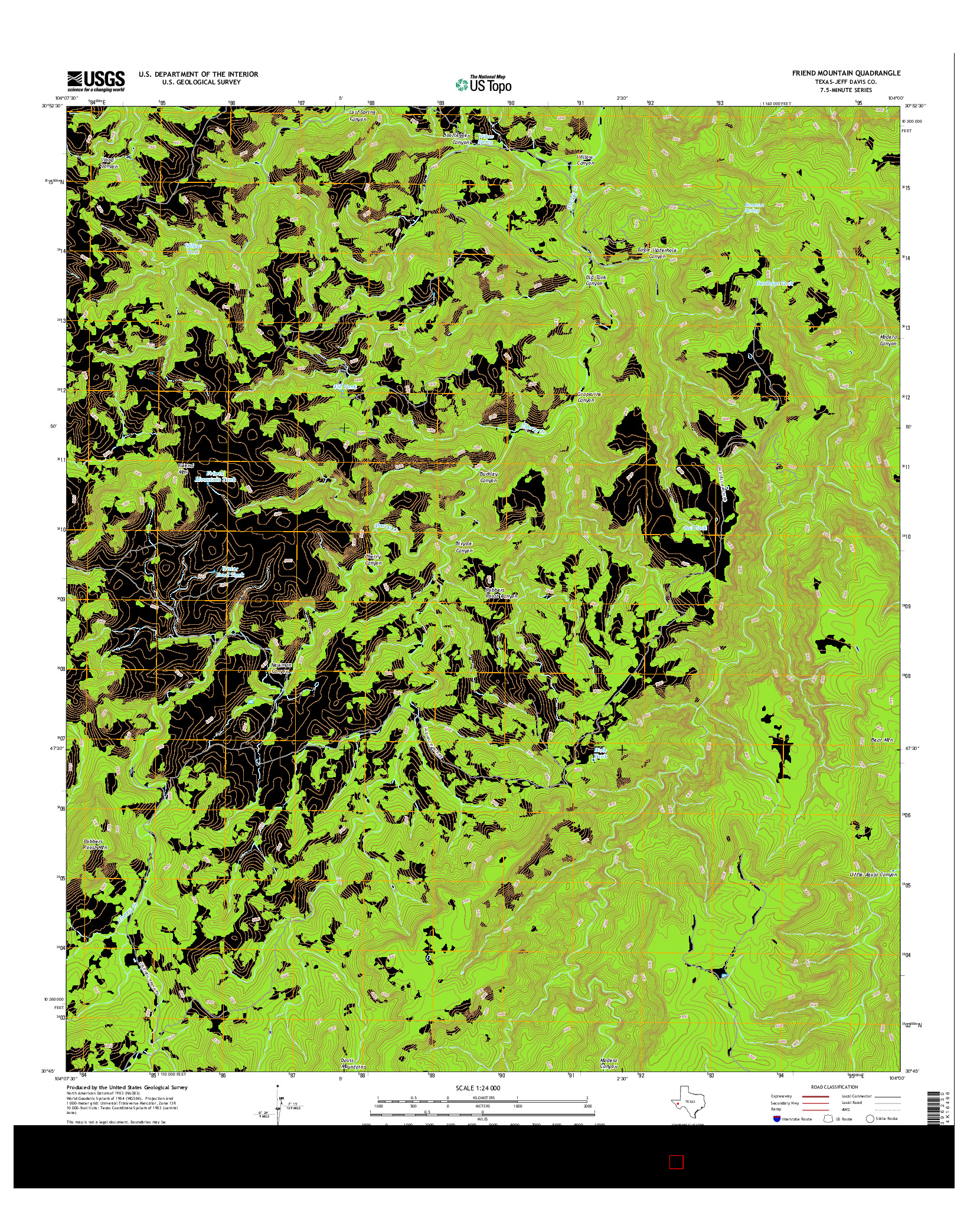 USGS US TOPO 7.5-MINUTE MAP FOR FRIEND MOUNTAIN, TX 2016