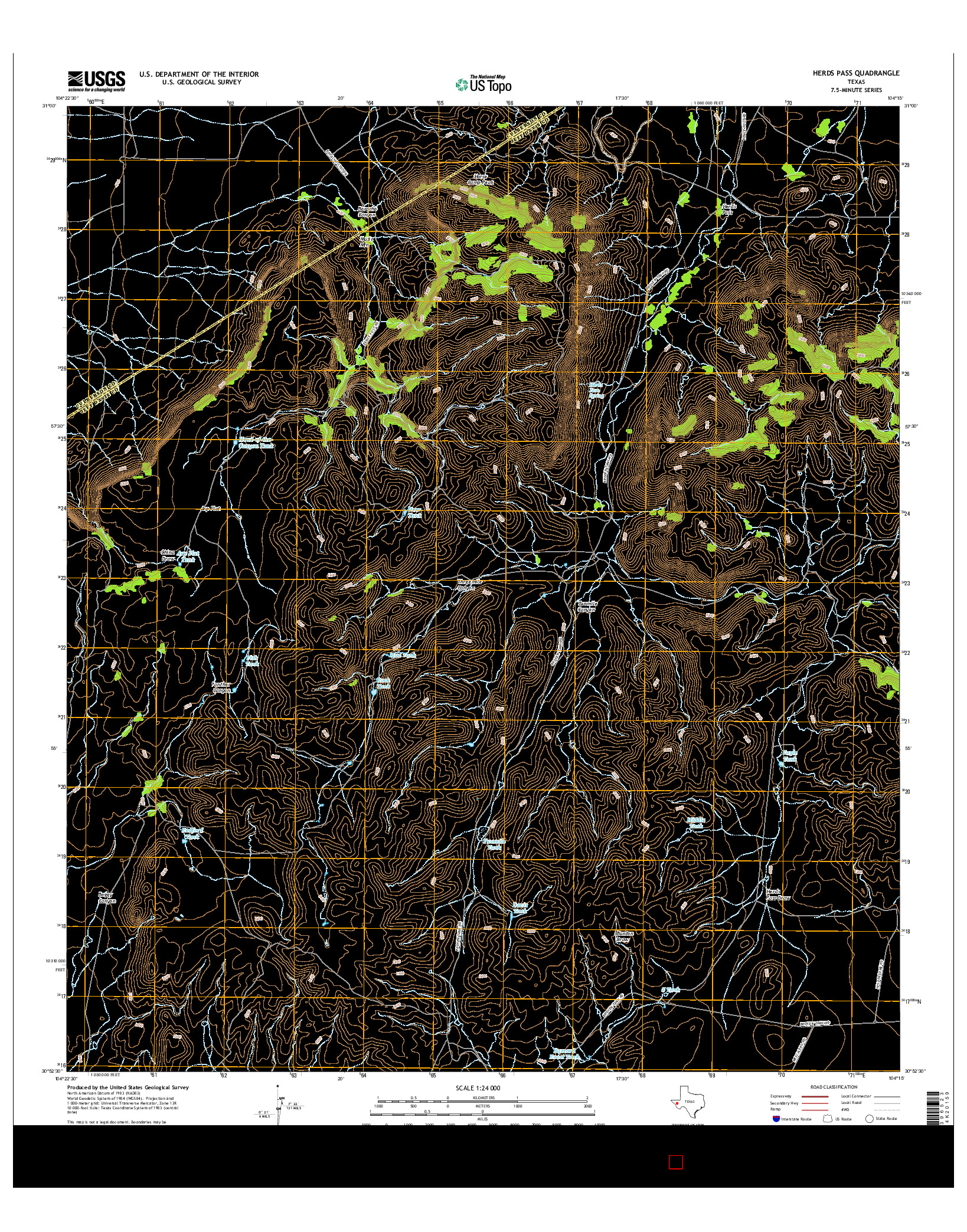 USGS US TOPO 7.5-MINUTE MAP FOR HERDS PASS, TX 2016