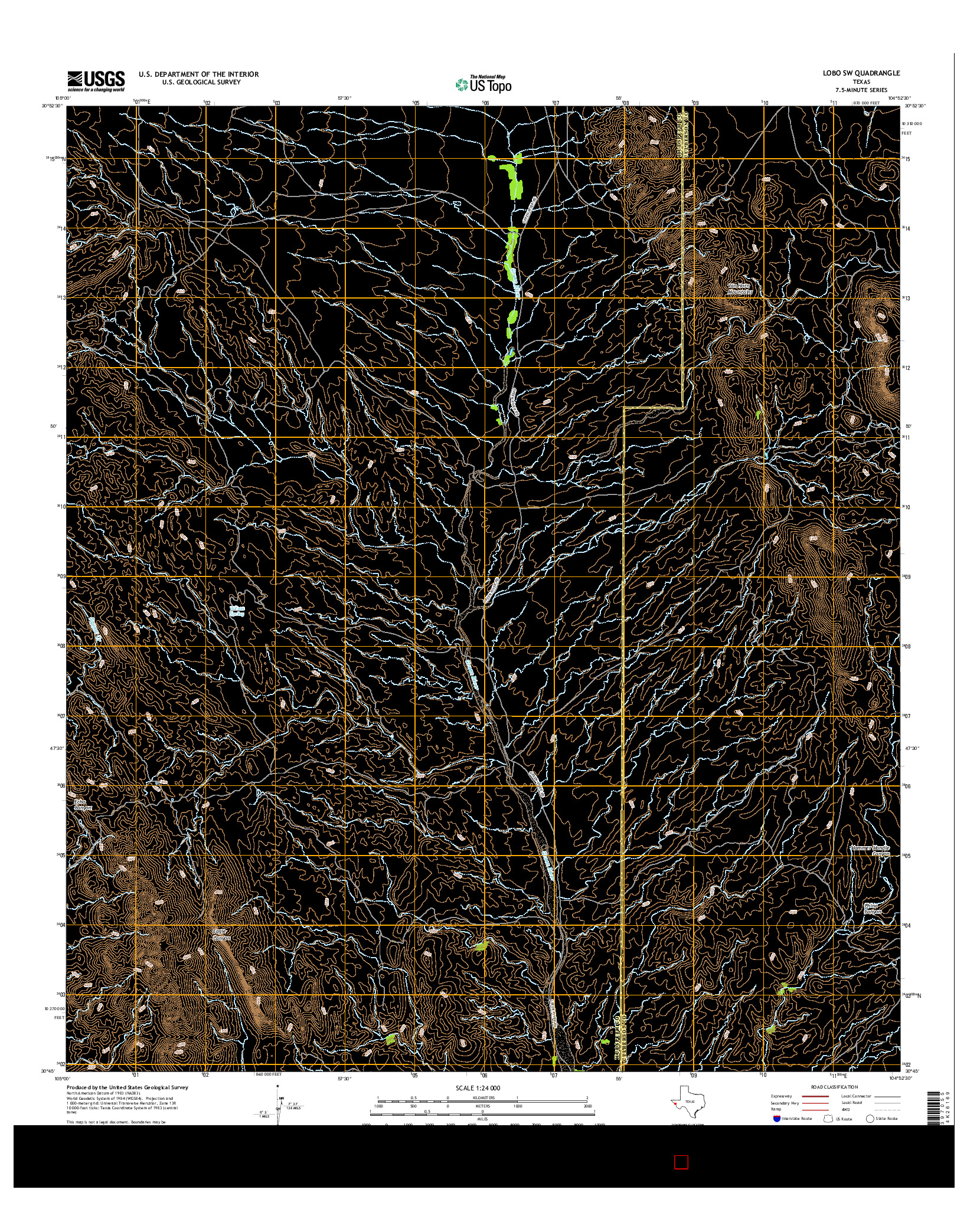 USGS US TOPO 7.5-MINUTE MAP FOR LOBO SW, TX 2016