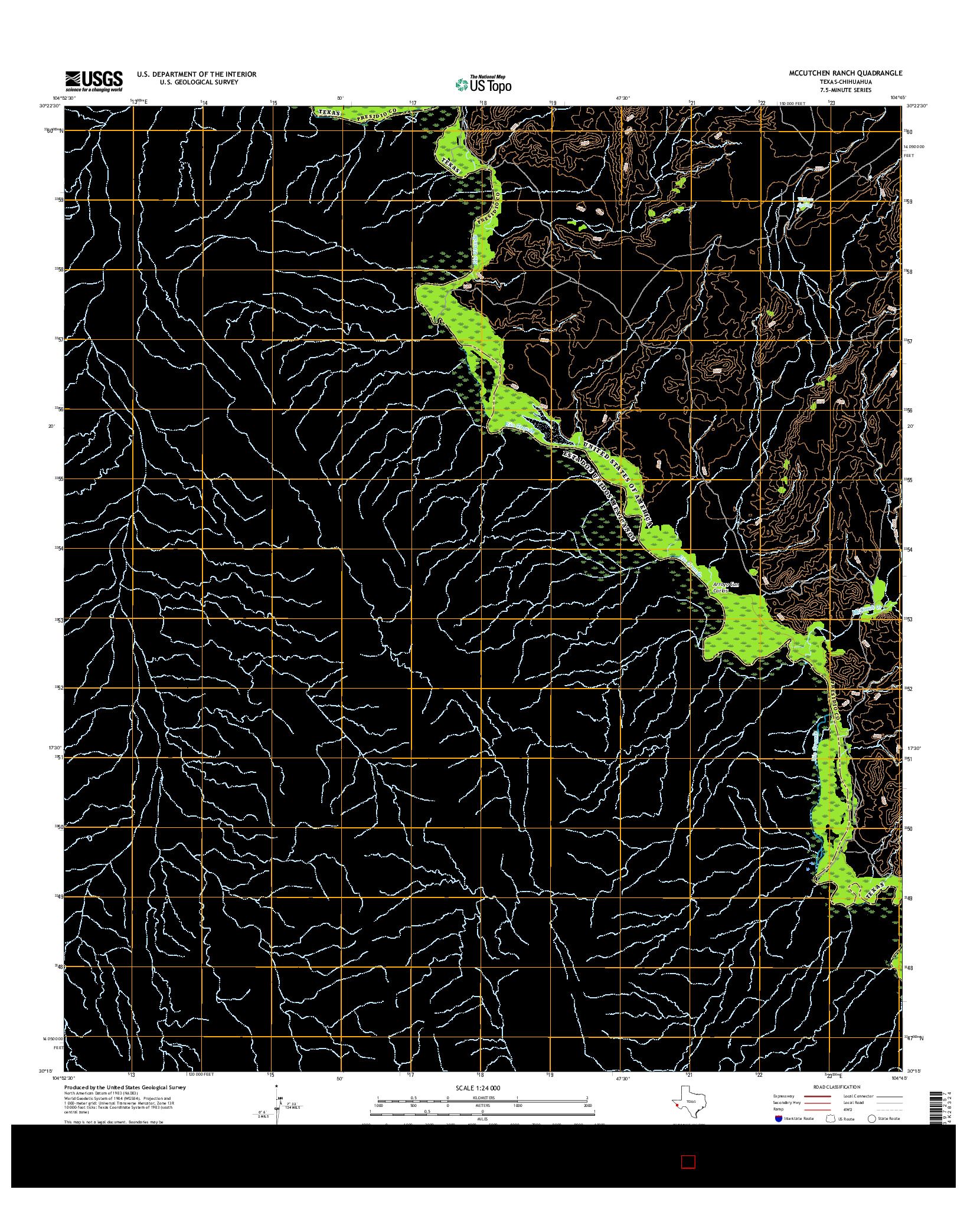 USGS US TOPO 7.5-MINUTE MAP FOR MCCUTCHEN RANCH, TX-CHH 2016