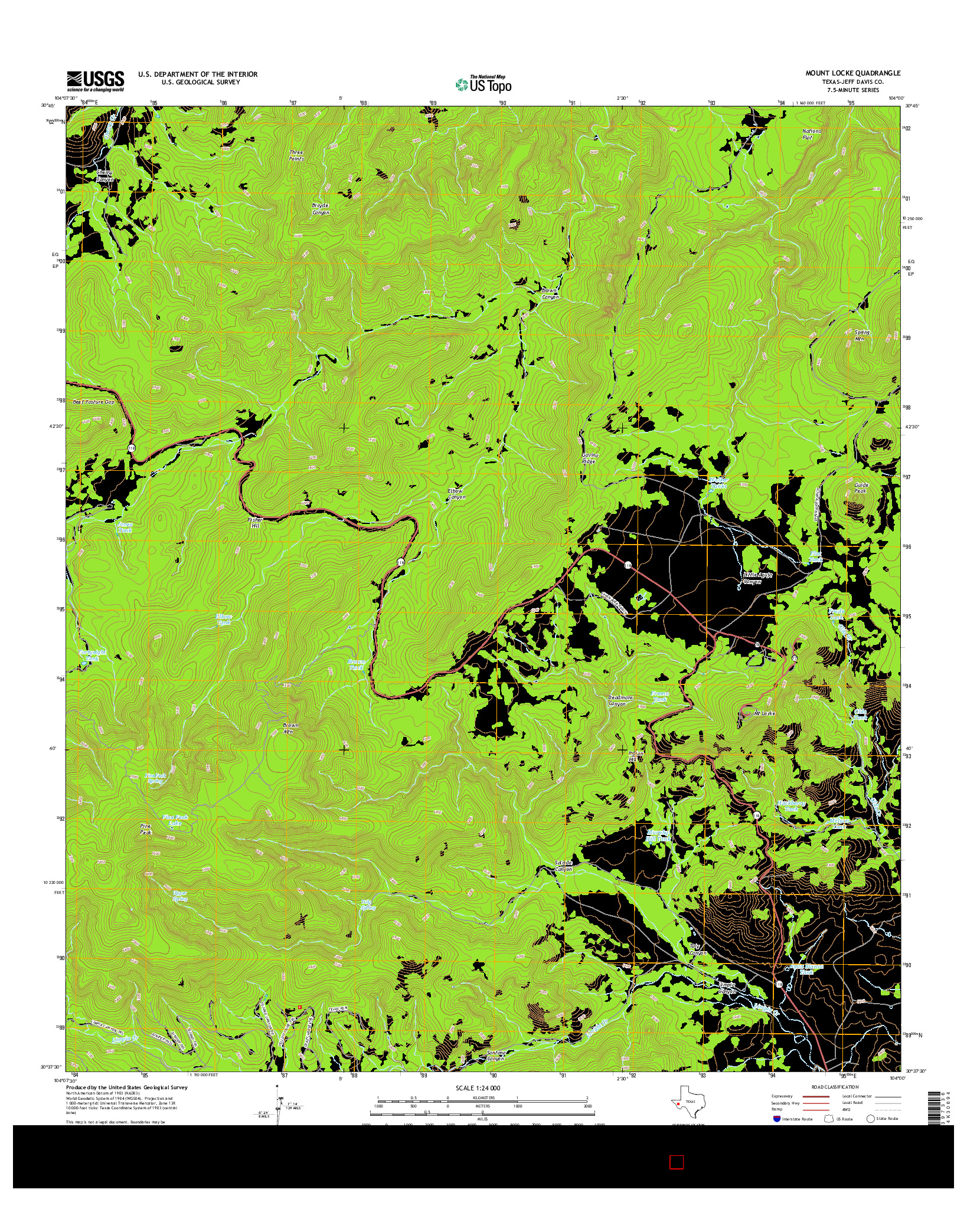 USGS US TOPO 7.5-MINUTE MAP FOR MOUNT LOCKE, TX 2016