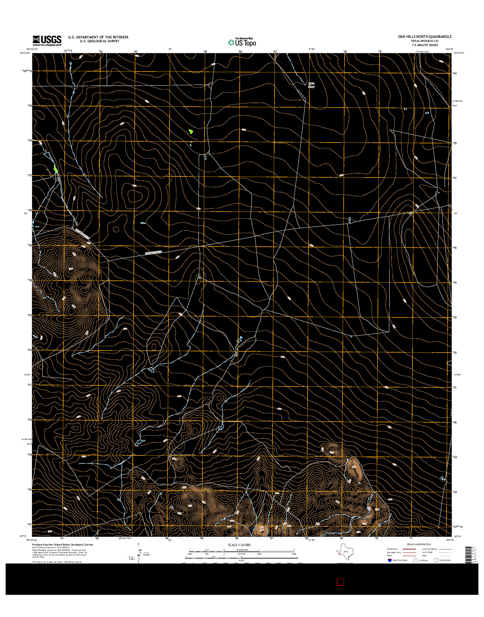 USGS US TOPO 7.5-MINUTE MAP FOR OAK HILLS NORTH, TX 2016