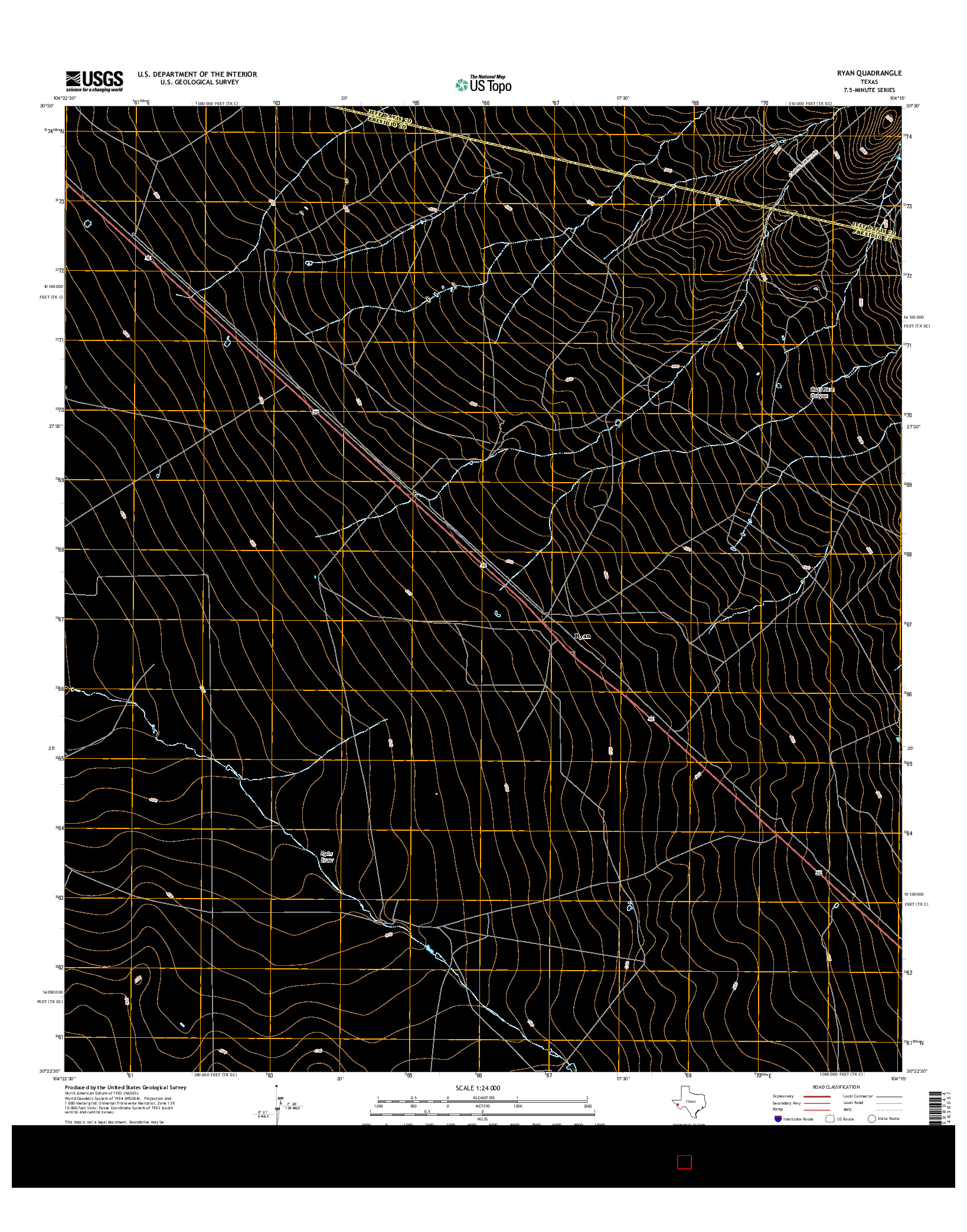 USGS US TOPO 7.5-MINUTE MAP FOR RYAN, TX 2016