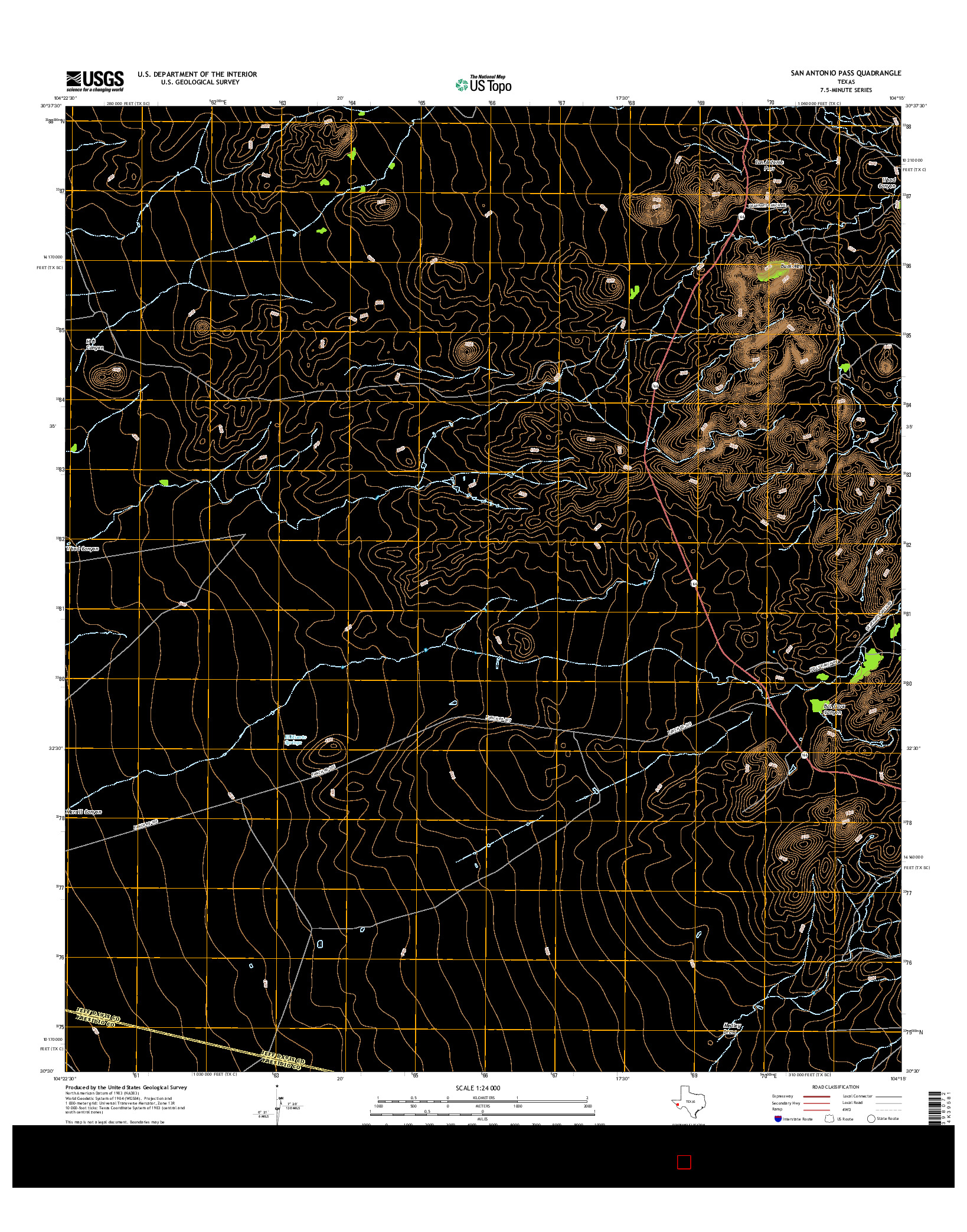 USGS US TOPO 7.5-MINUTE MAP FOR SAN ANTONIO PASS, TX 2016