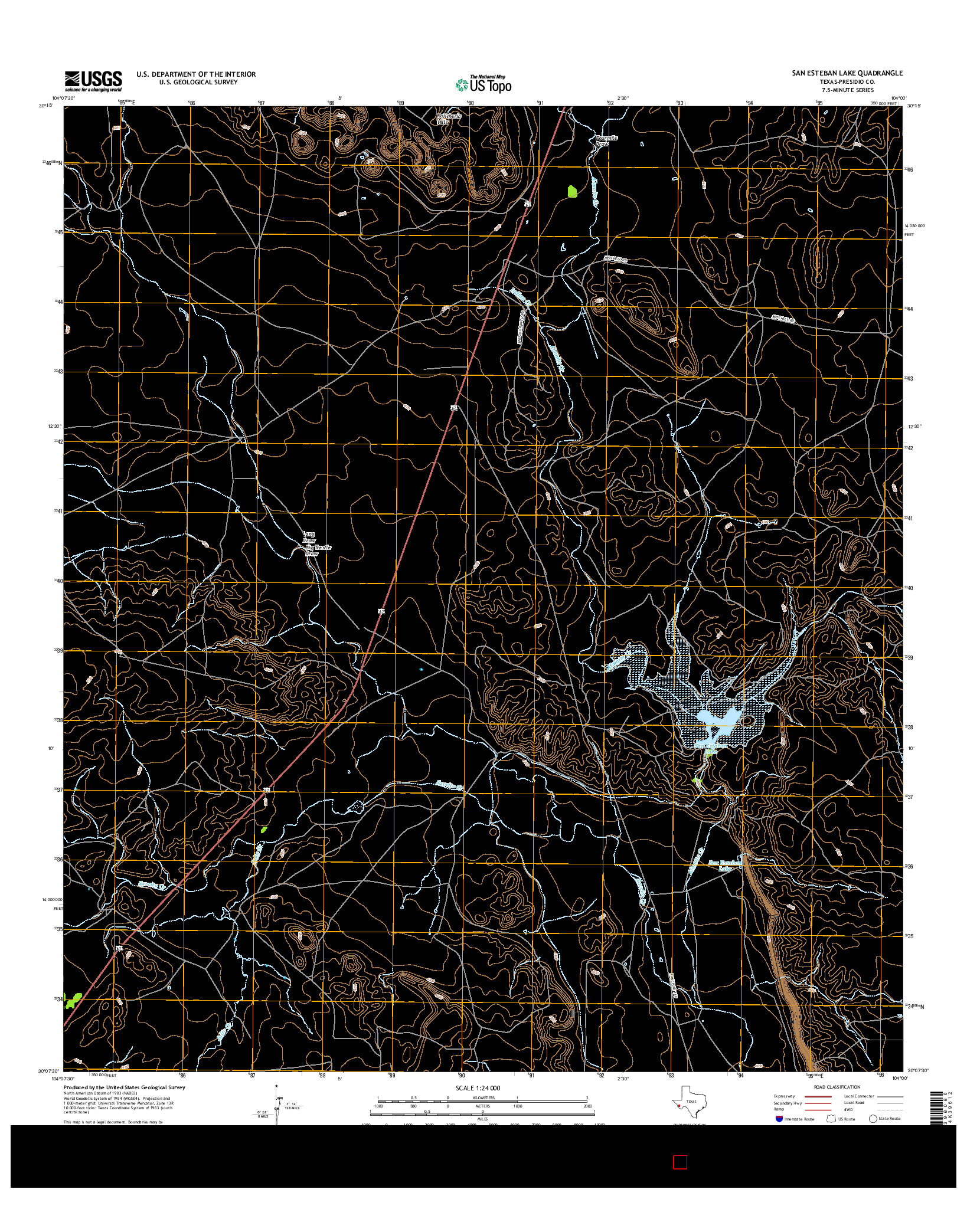 USGS US TOPO 7.5-MINUTE MAP FOR SAN ESTEBAN LAKE, TX 2016