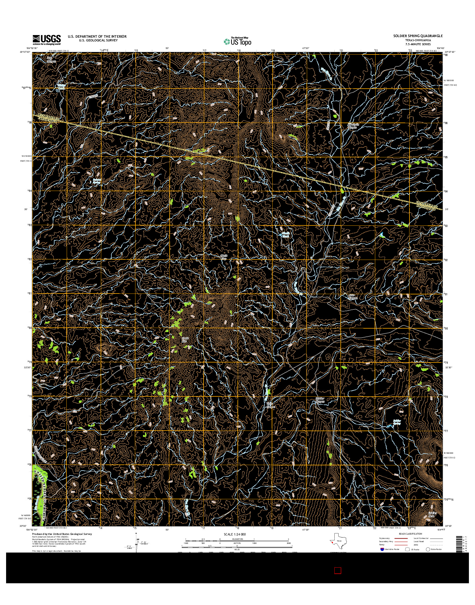 USGS US TOPO 7.5-MINUTE MAP FOR SOLDIER SPRING, TX-CHH 2016