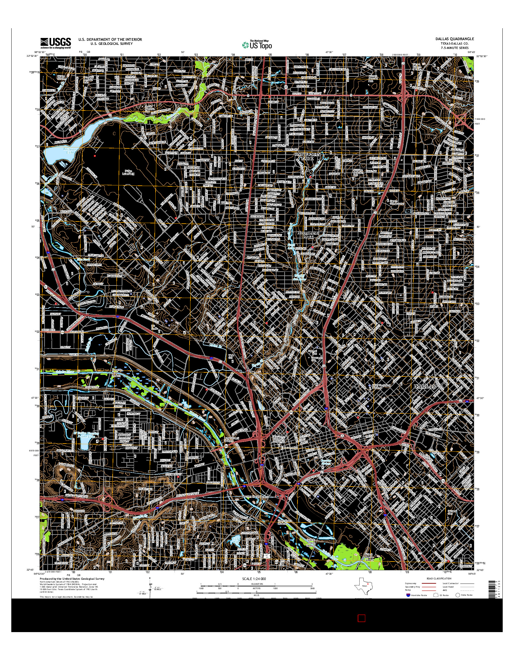 USGS US TOPO 7.5-MINUTE MAP FOR DALLAS, TX 2016