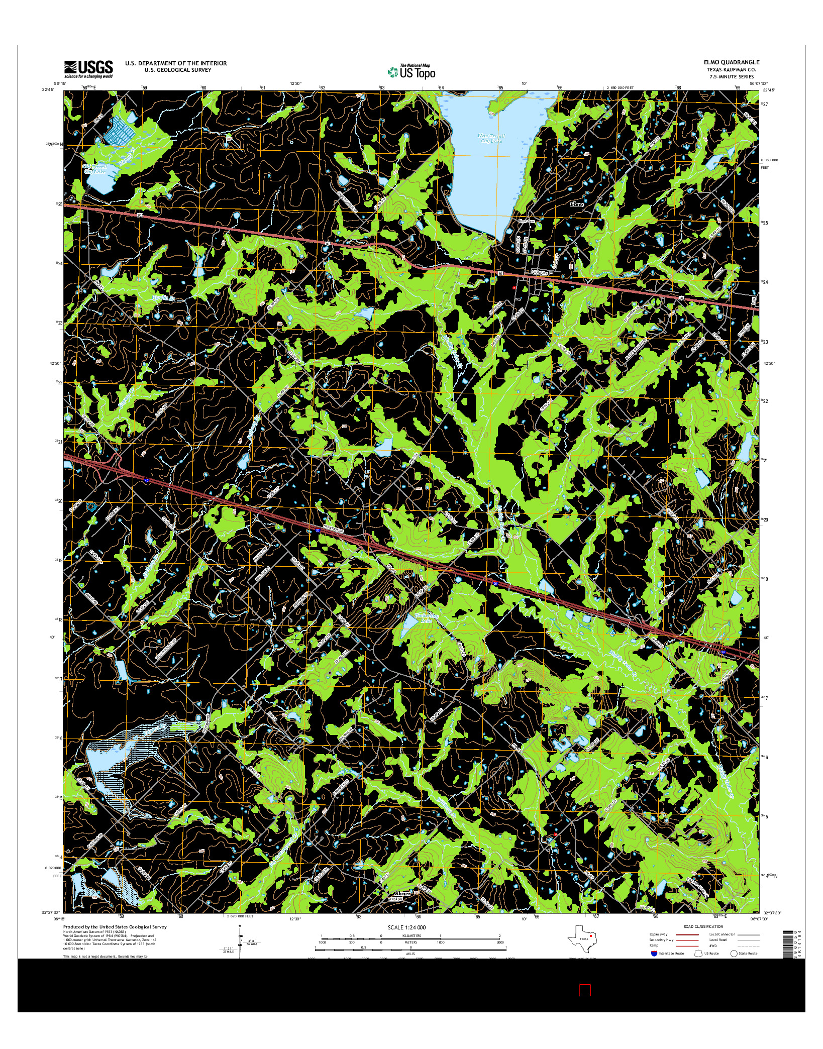 USGS US TOPO 7.5-MINUTE MAP FOR ELMO, TX 2016