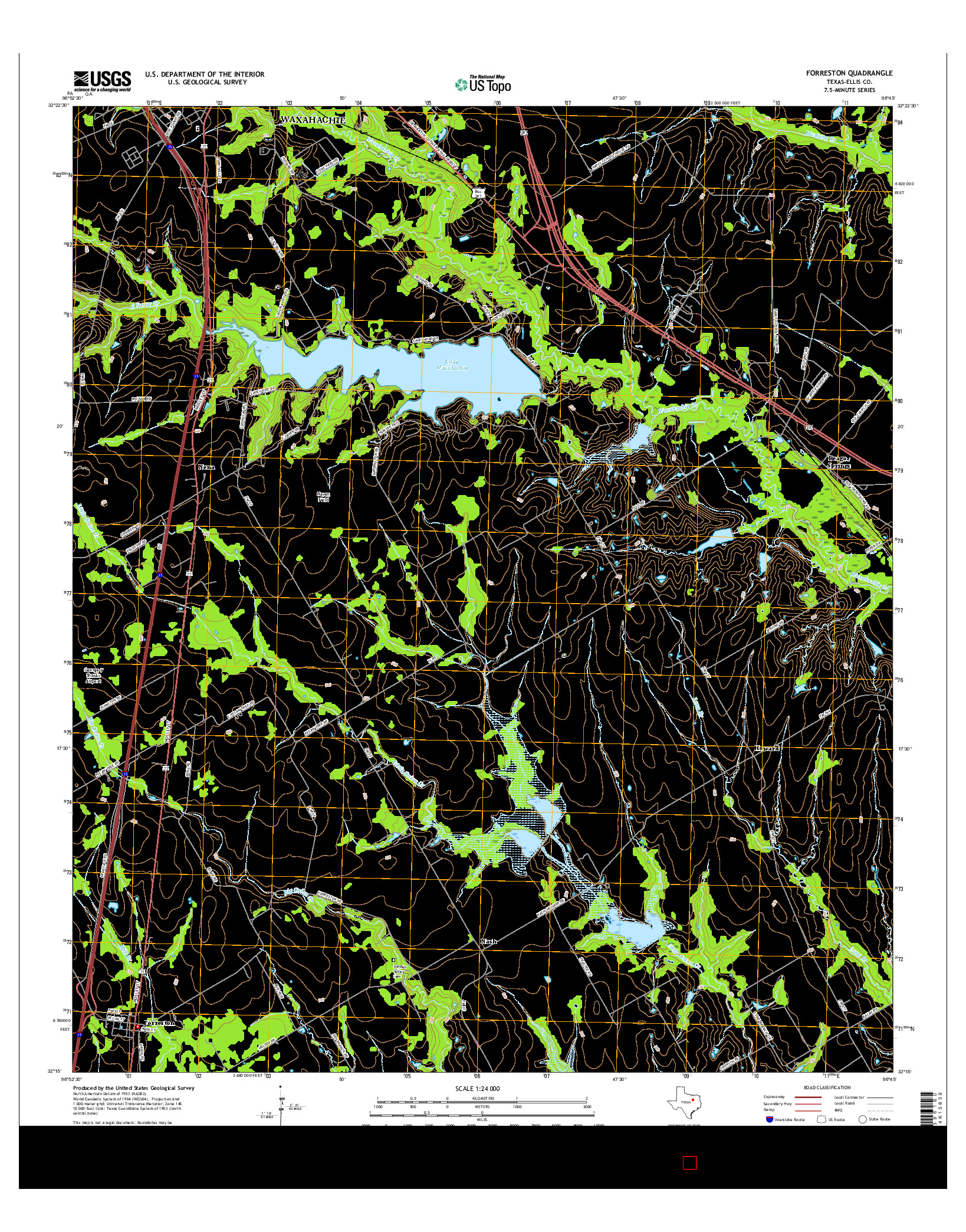 USGS US TOPO 7.5-MINUTE MAP FOR FORRESTON, TX 2016