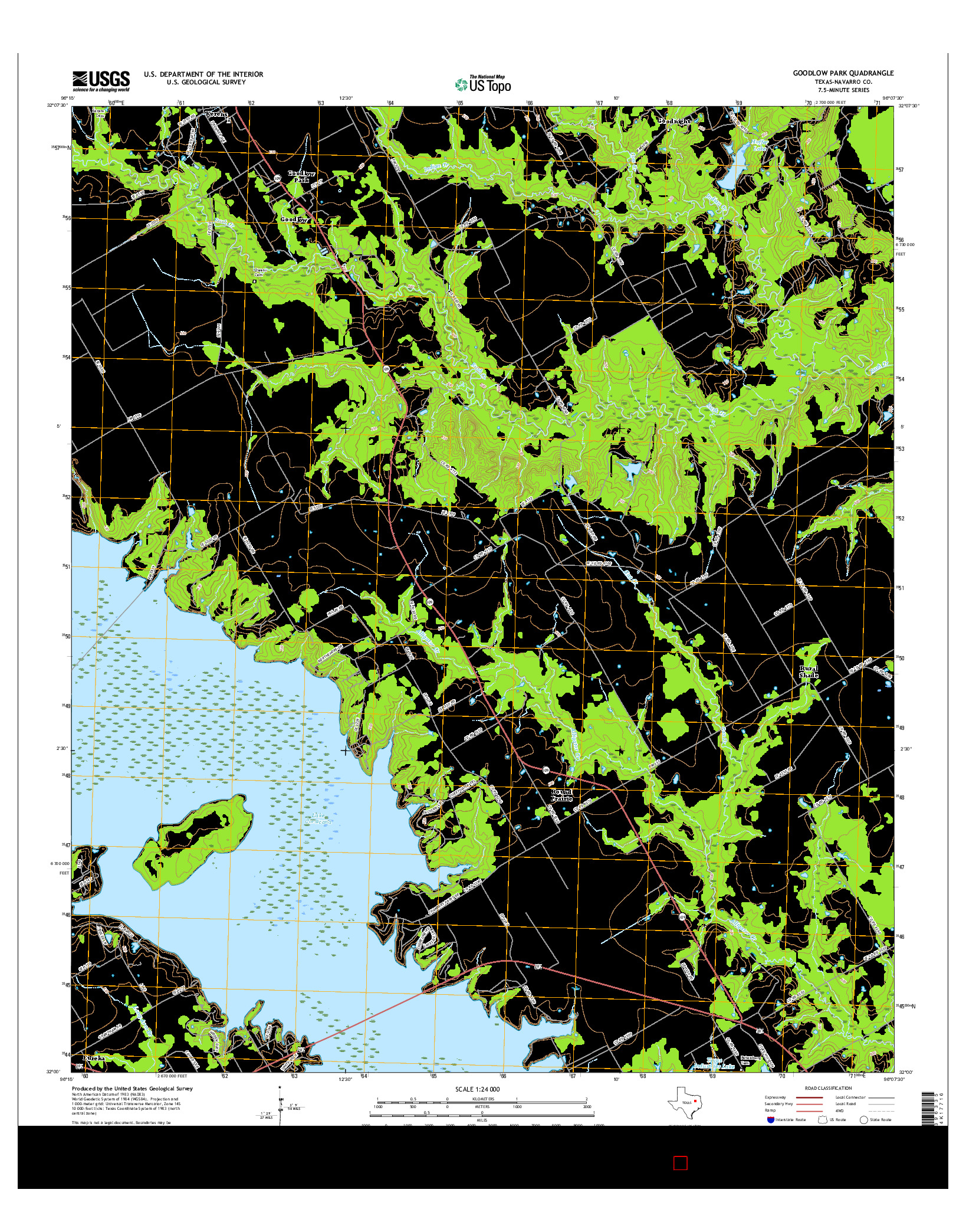 USGS US TOPO 7.5-MINUTE MAP FOR GOODLOW PARK, TX 2016