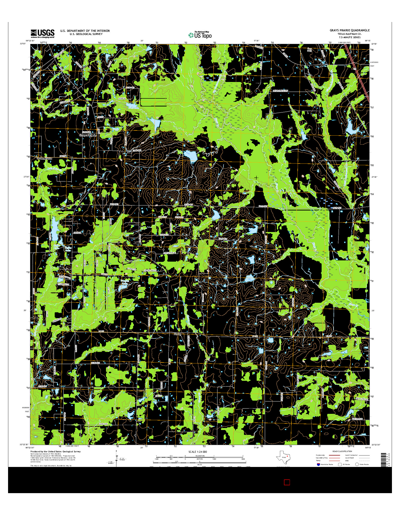 USGS US TOPO 7.5-MINUTE MAP FOR GRAYS PRAIRIE, TX 2016