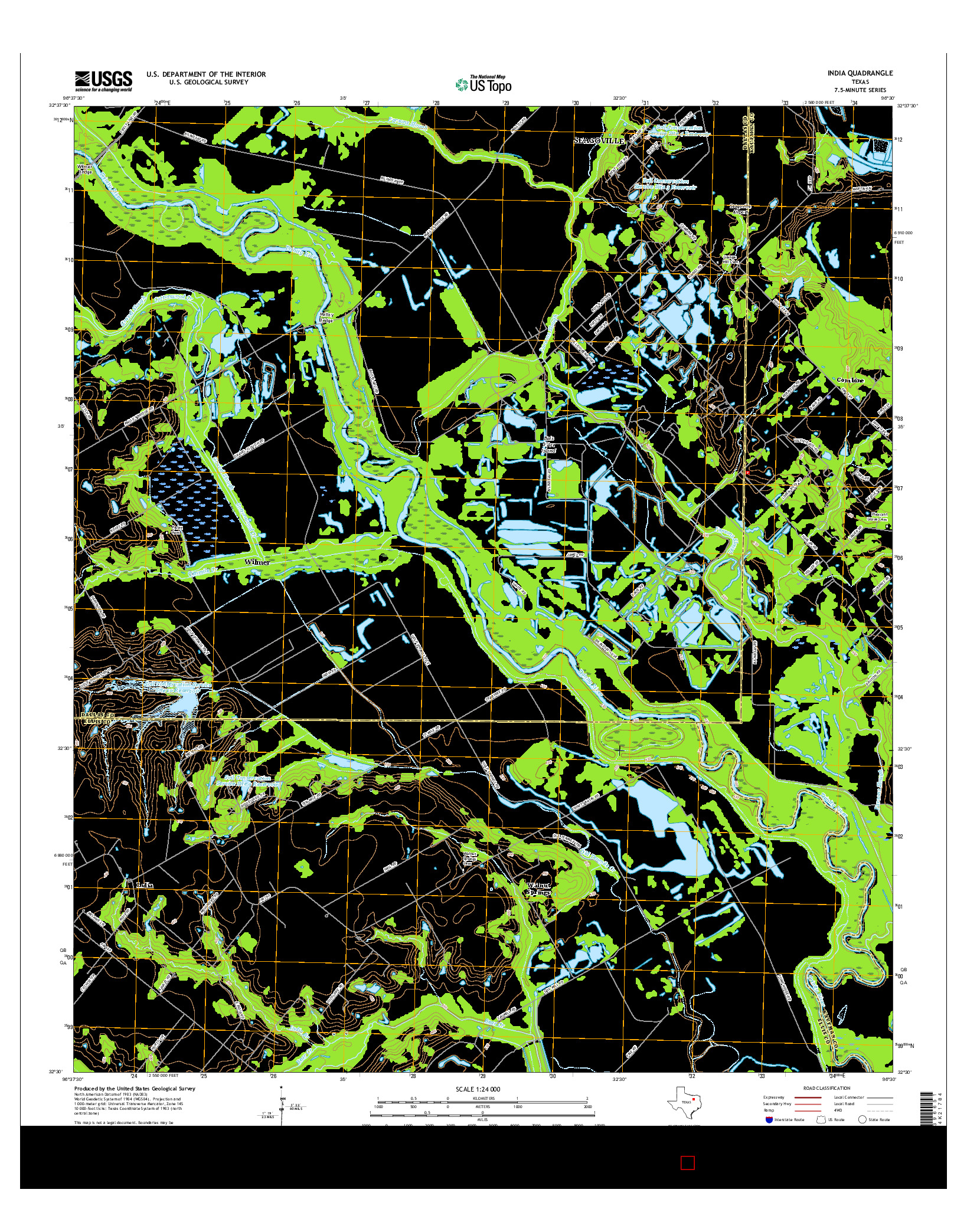 USGS US TOPO 7.5-MINUTE MAP FOR INDIA, TX 2016