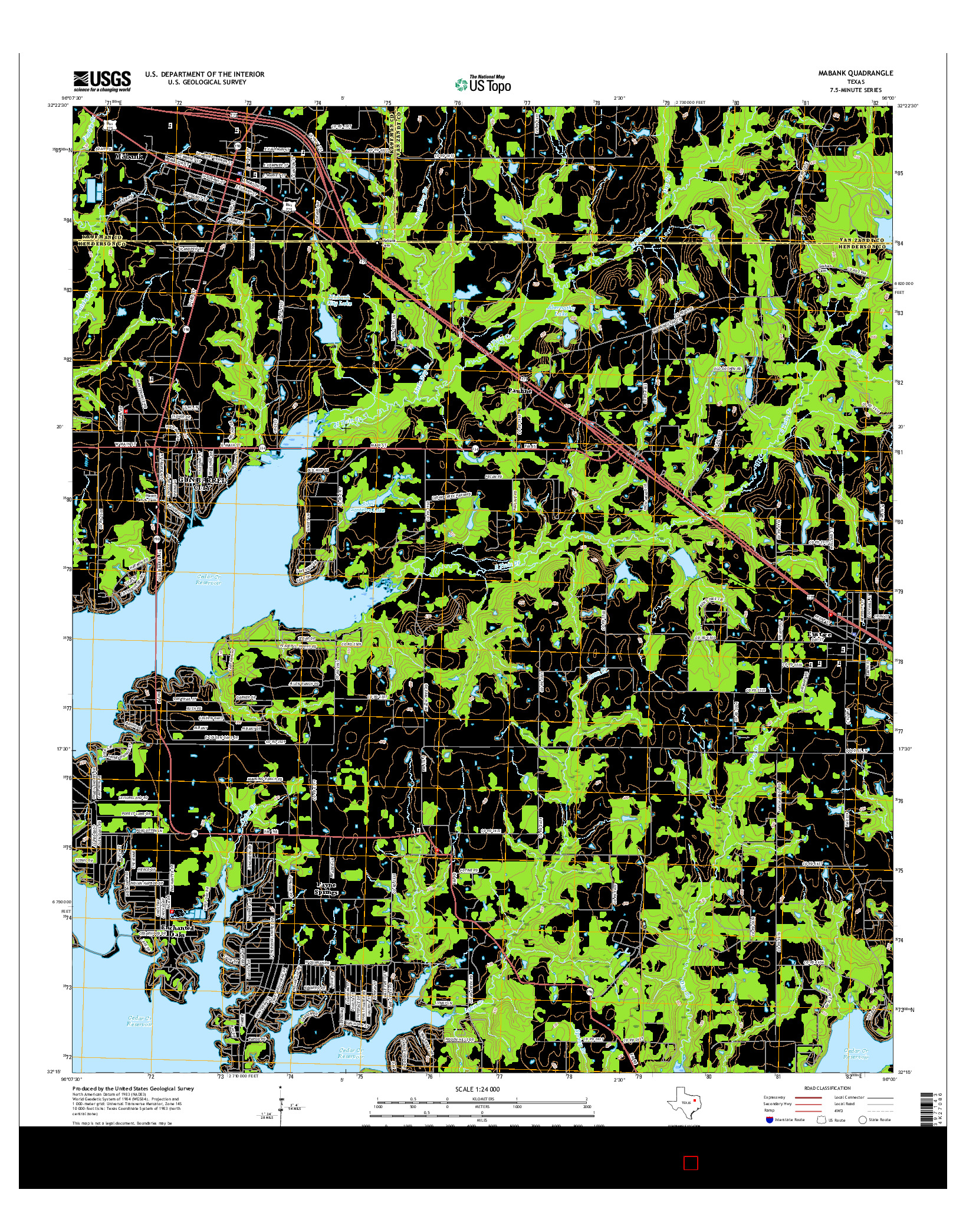 USGS US TOPO 7.5-MINUTE MAP FOR MABANK, TX 2016