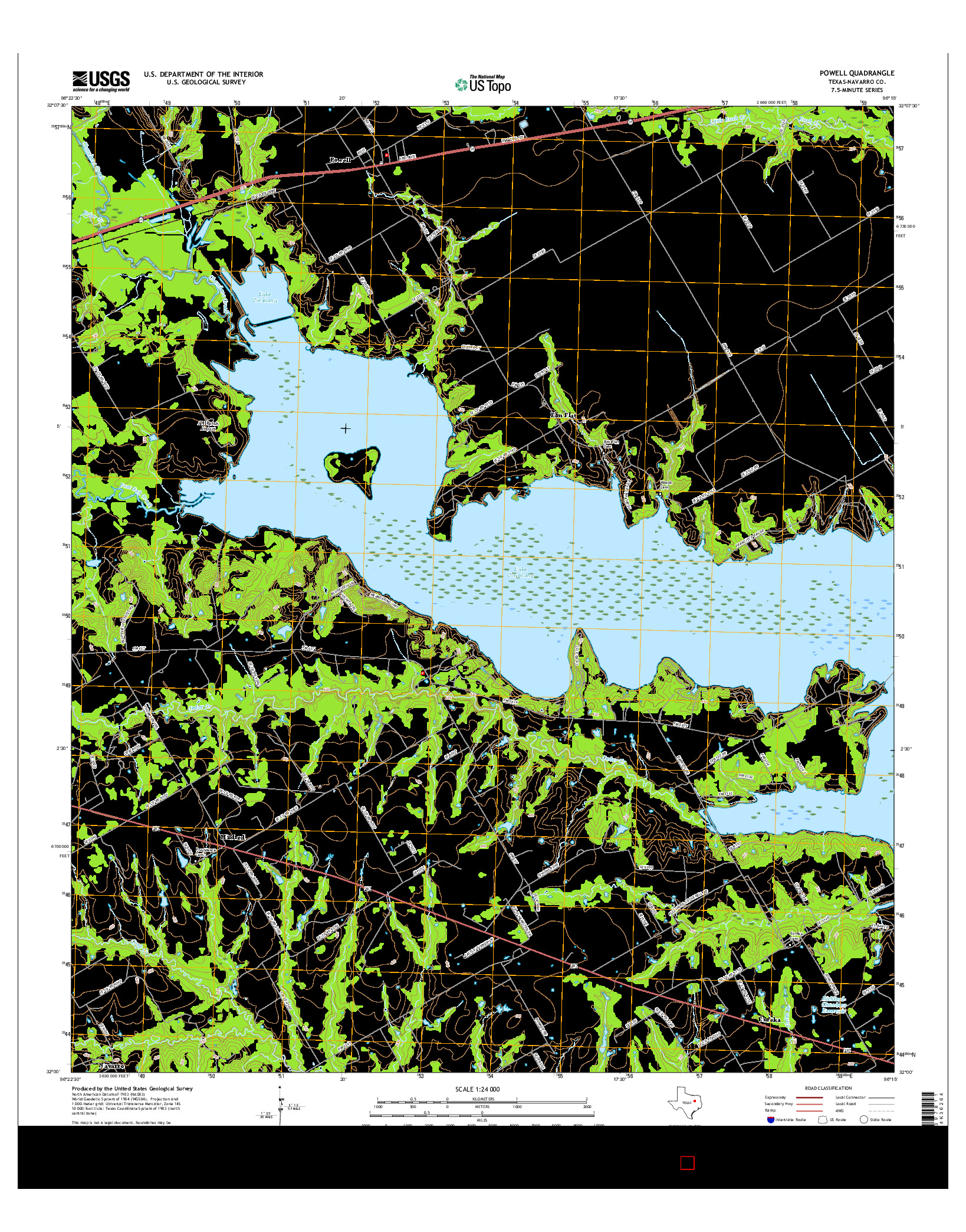 USGS US TOPO 7.5-MINUTE MAP FOR POWELL, TX 2016