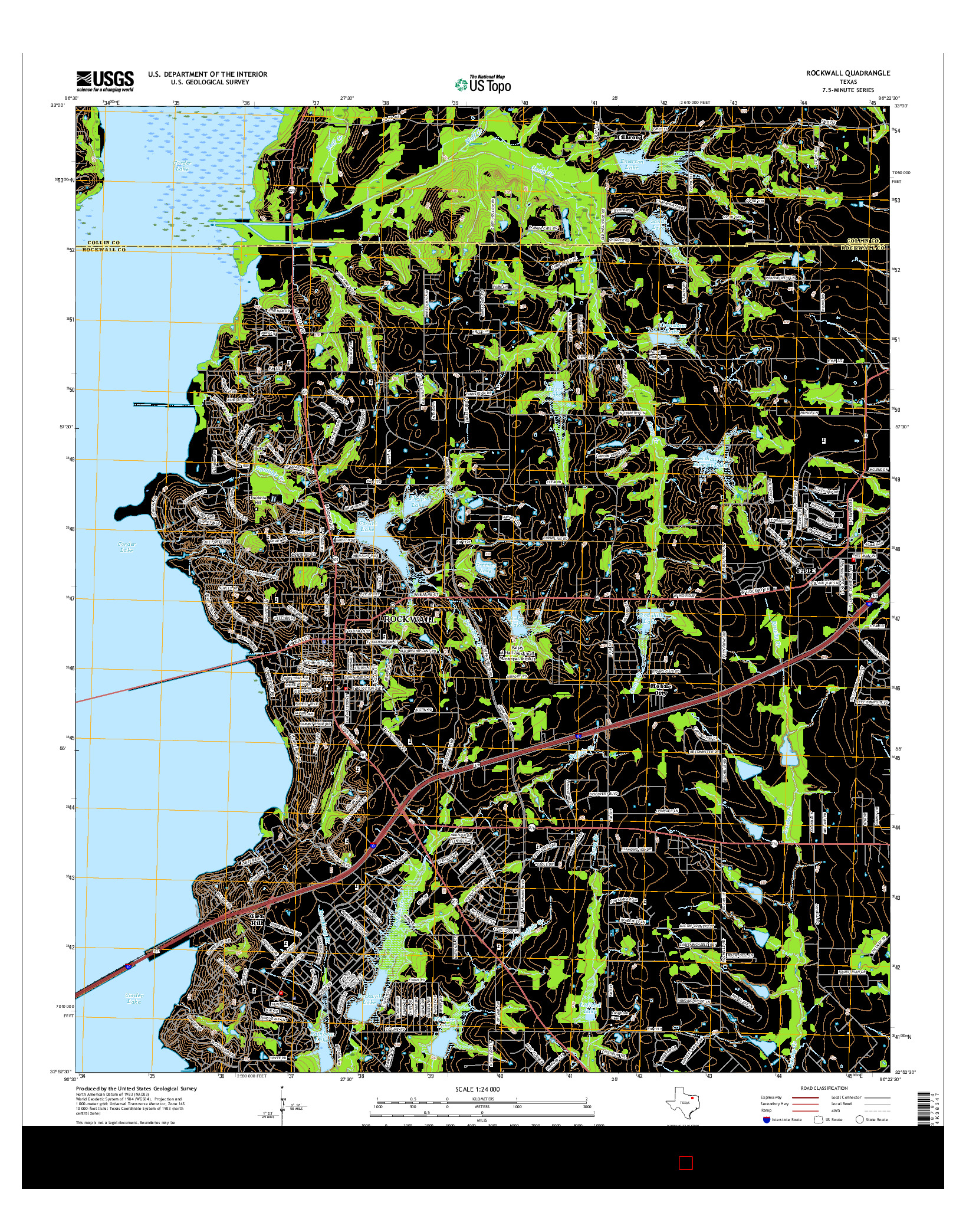 USGS US TOPO 7.5-MINUTE MAP FOR ROCKWALL, TX 2016