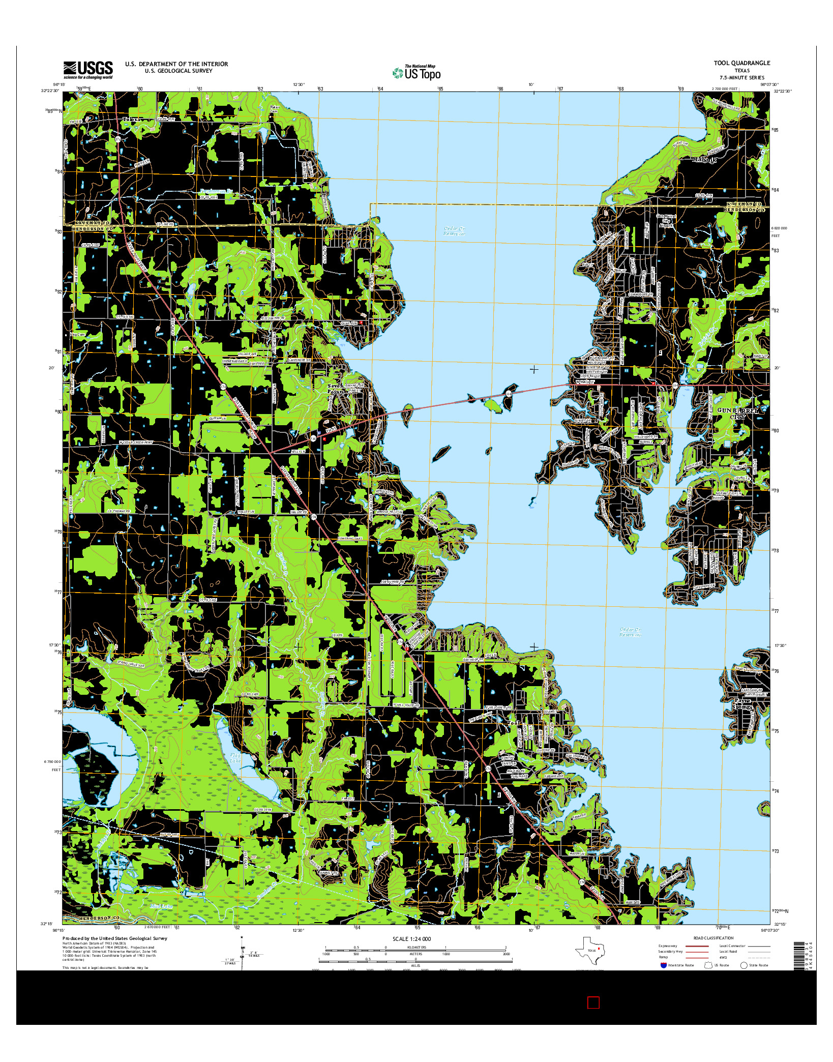 USGS US TOPO 7.5-MINUTE MAP FOR TOOL, TX 2016