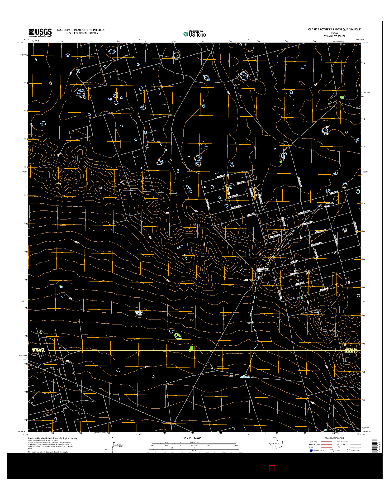 USGS US TOPO 7.5-MINUTE MAP FOR CLARK BROTHERS RANCH, TX 2016