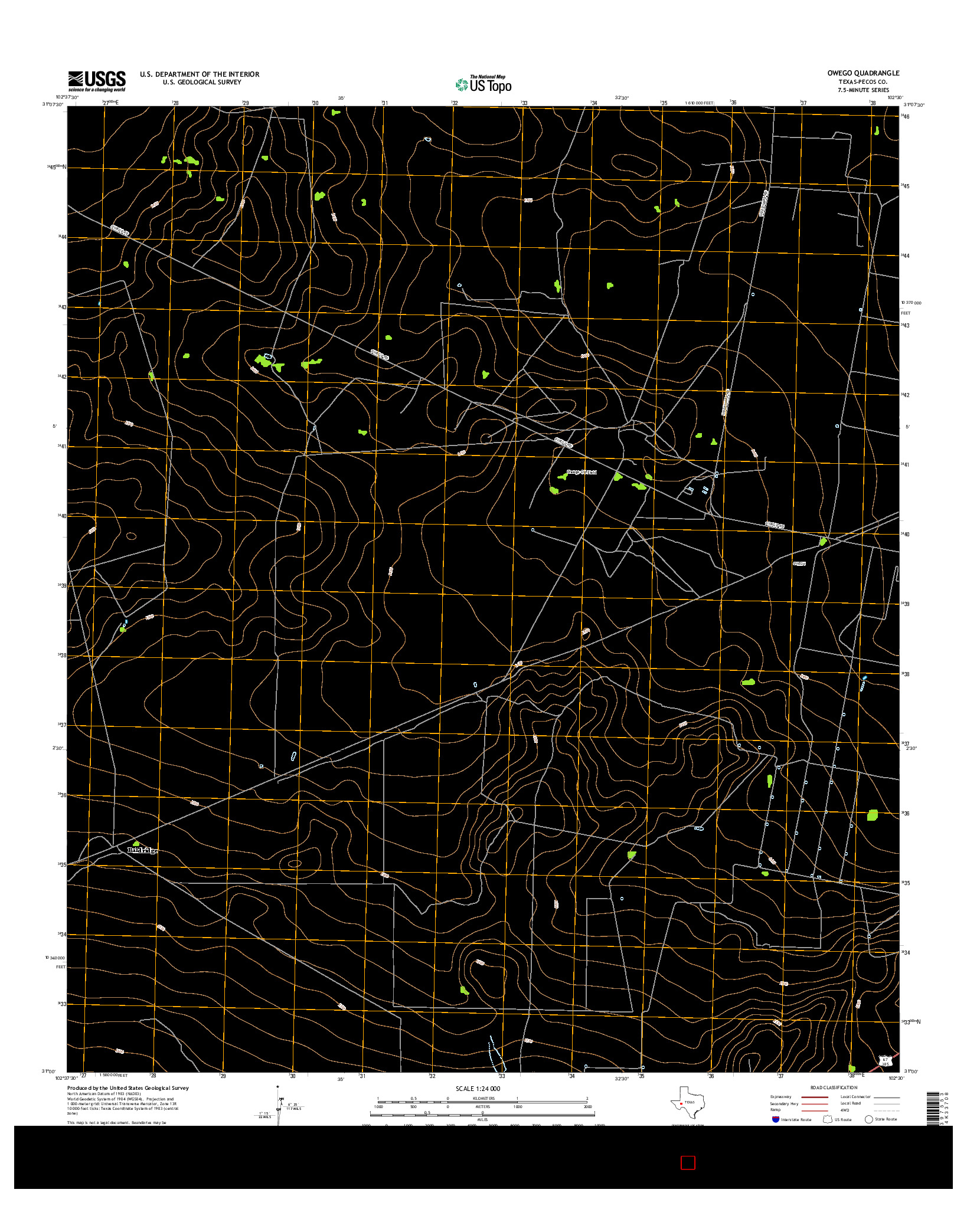 USGS US TOPO 7.5-MINUTE MAP FOR OWEGO, TX 2016