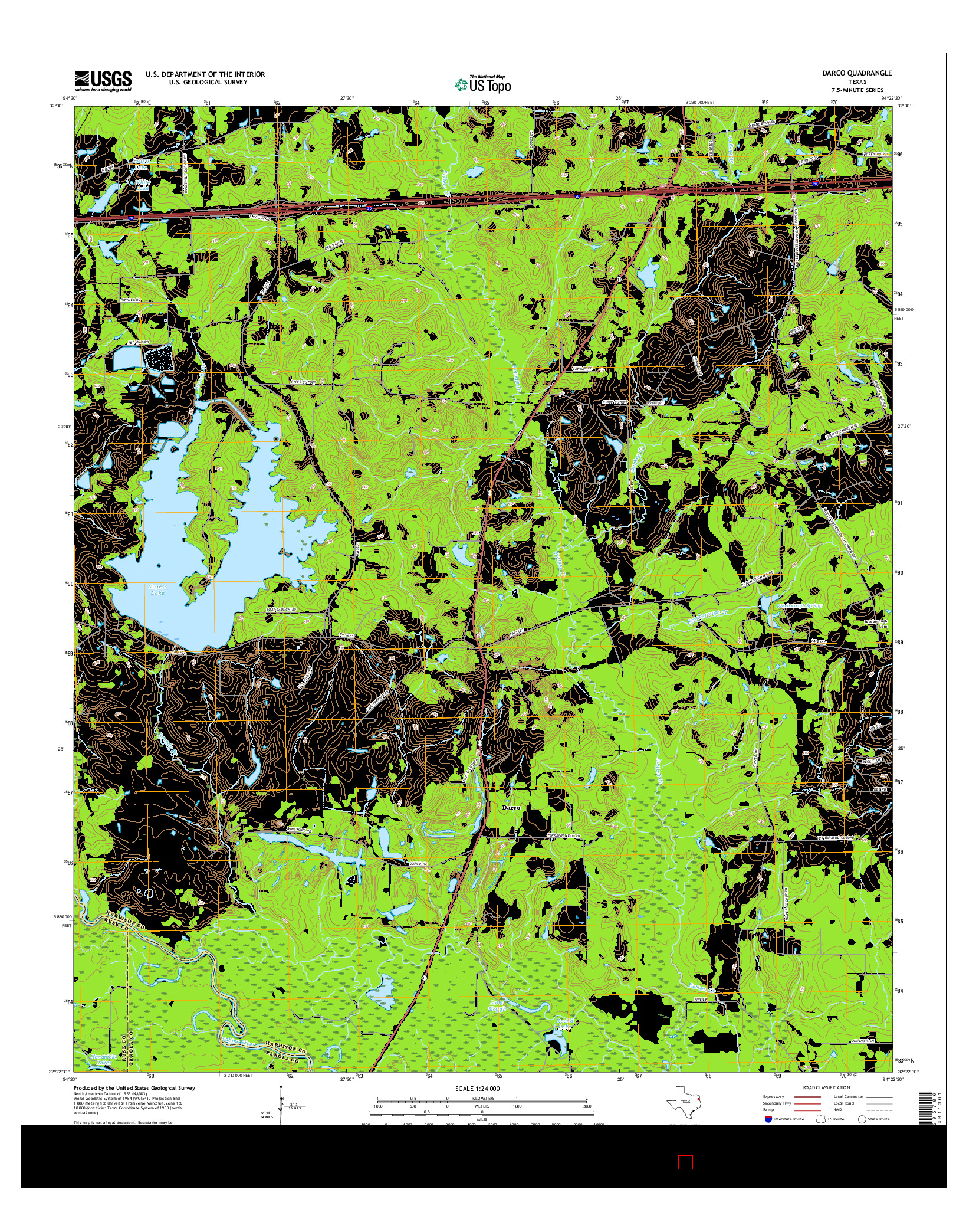 USGS US TOPO 7.5-MINUTE MAP FOR DARCO, TX 2016