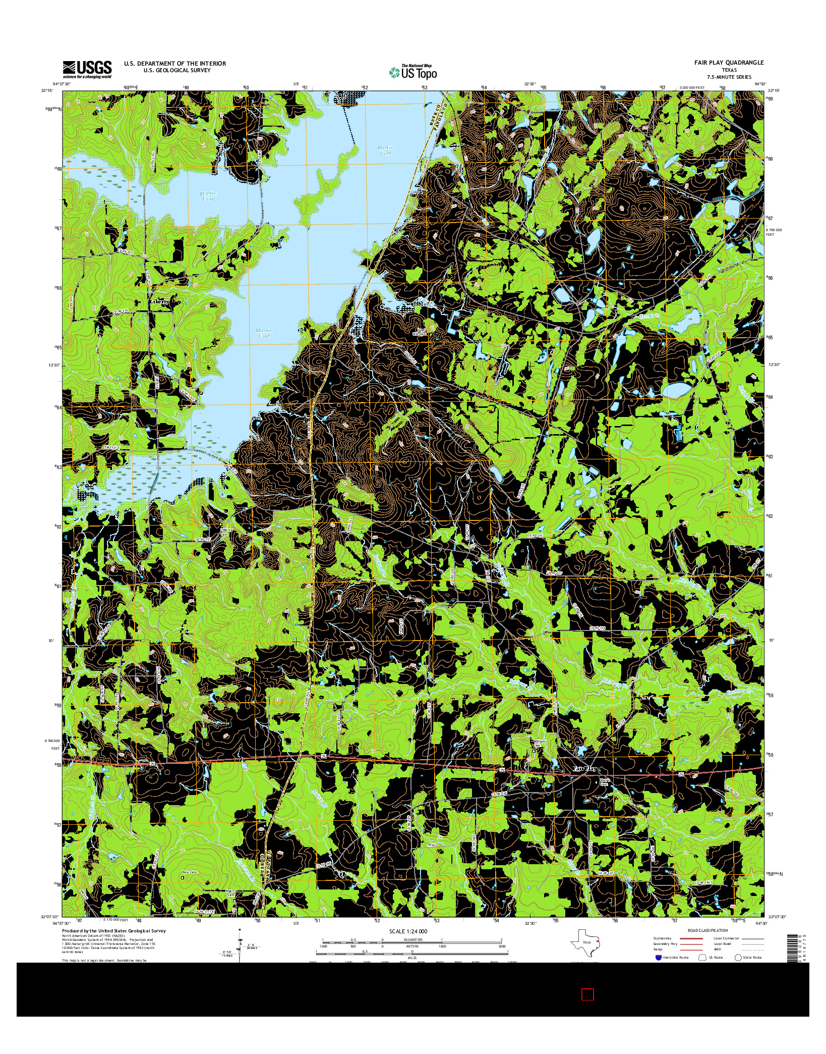 USGS US TOPO 7.5-MINUTE MAP FOR FAIR PLAY, TX 2016