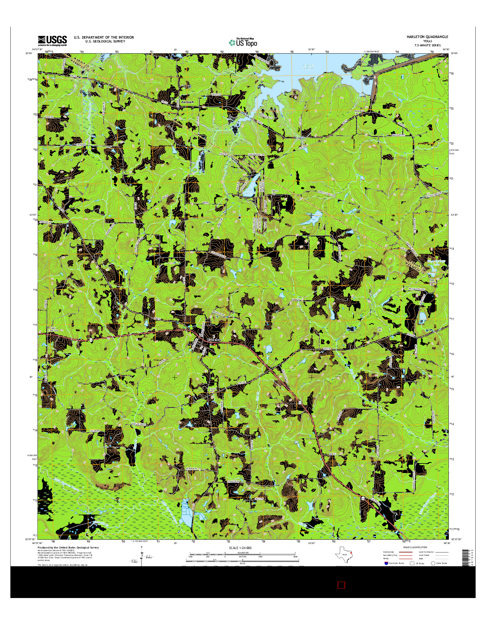 USGS US TOPO 7.5-MINUTE MAP FOR HARLETON, TX 2016