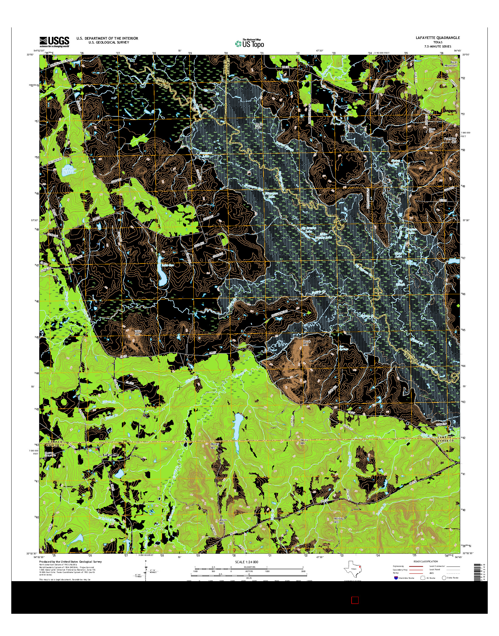 USGS US TOPO 7.5-MINUTE MAP FOR LAFAYETTE, TX 2016