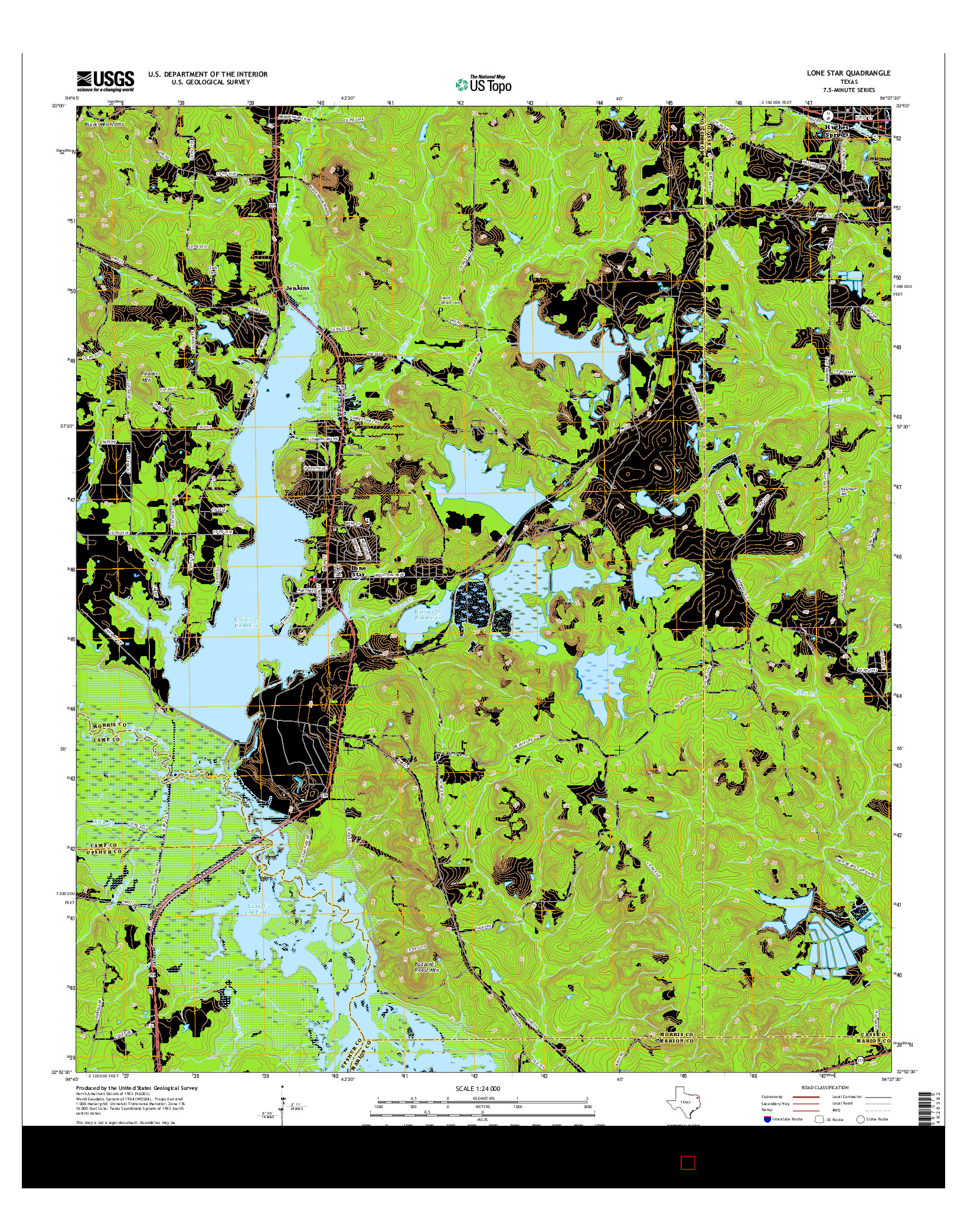 USGS US TOPO 7.5-MINUTE MAP FOR LONE STAR, TX 2016