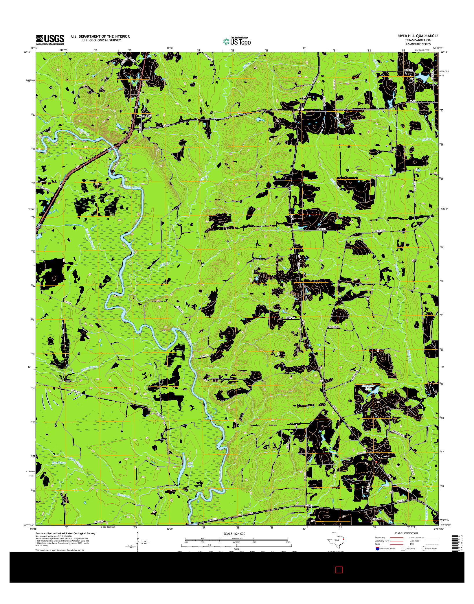 USGS US TOPO 7.5-MINUTE MAP FOR RIVER HILL, TX 2016