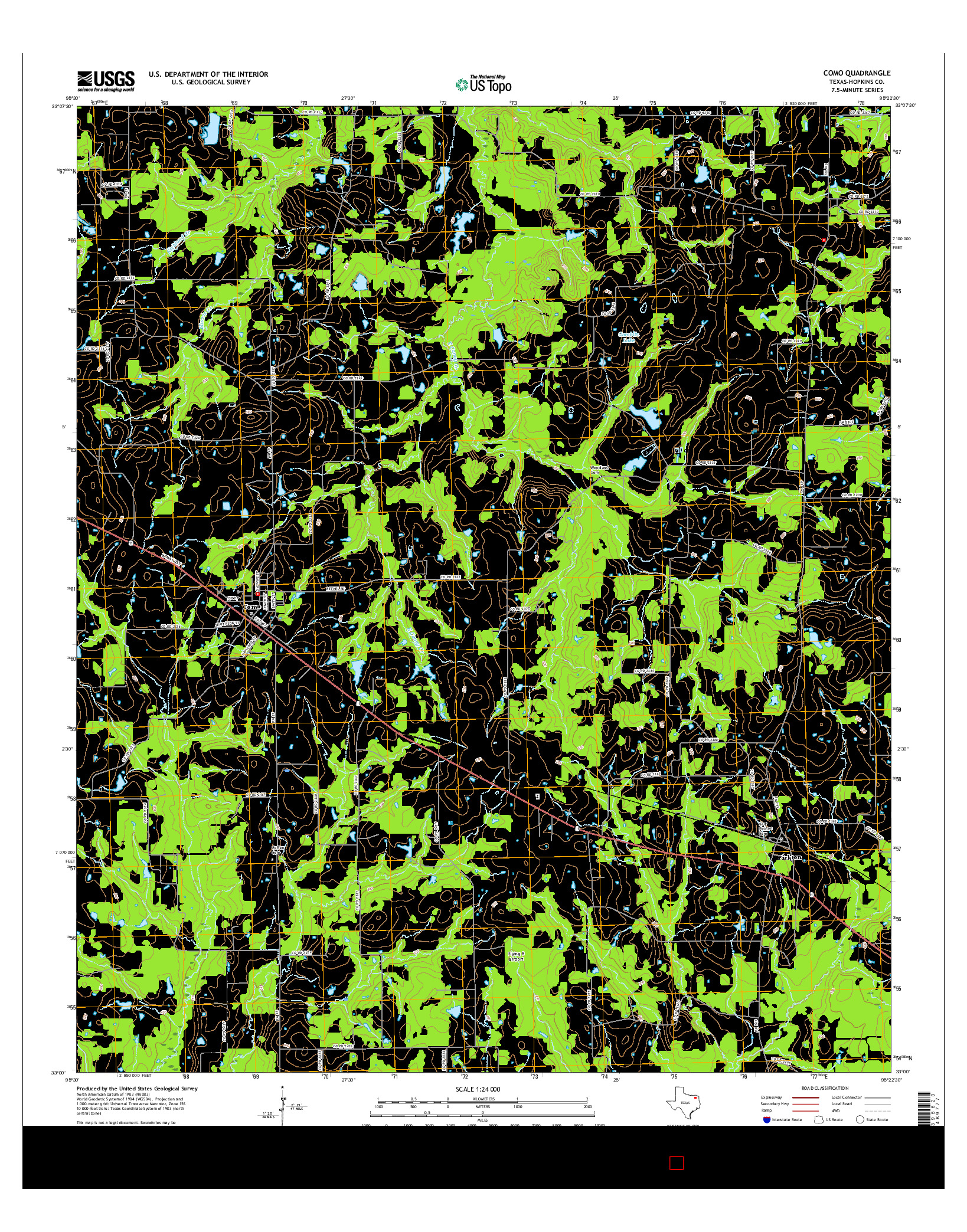 USGS US TOPO 7.5-MINUTE MAP FOR COMO, TX 2016