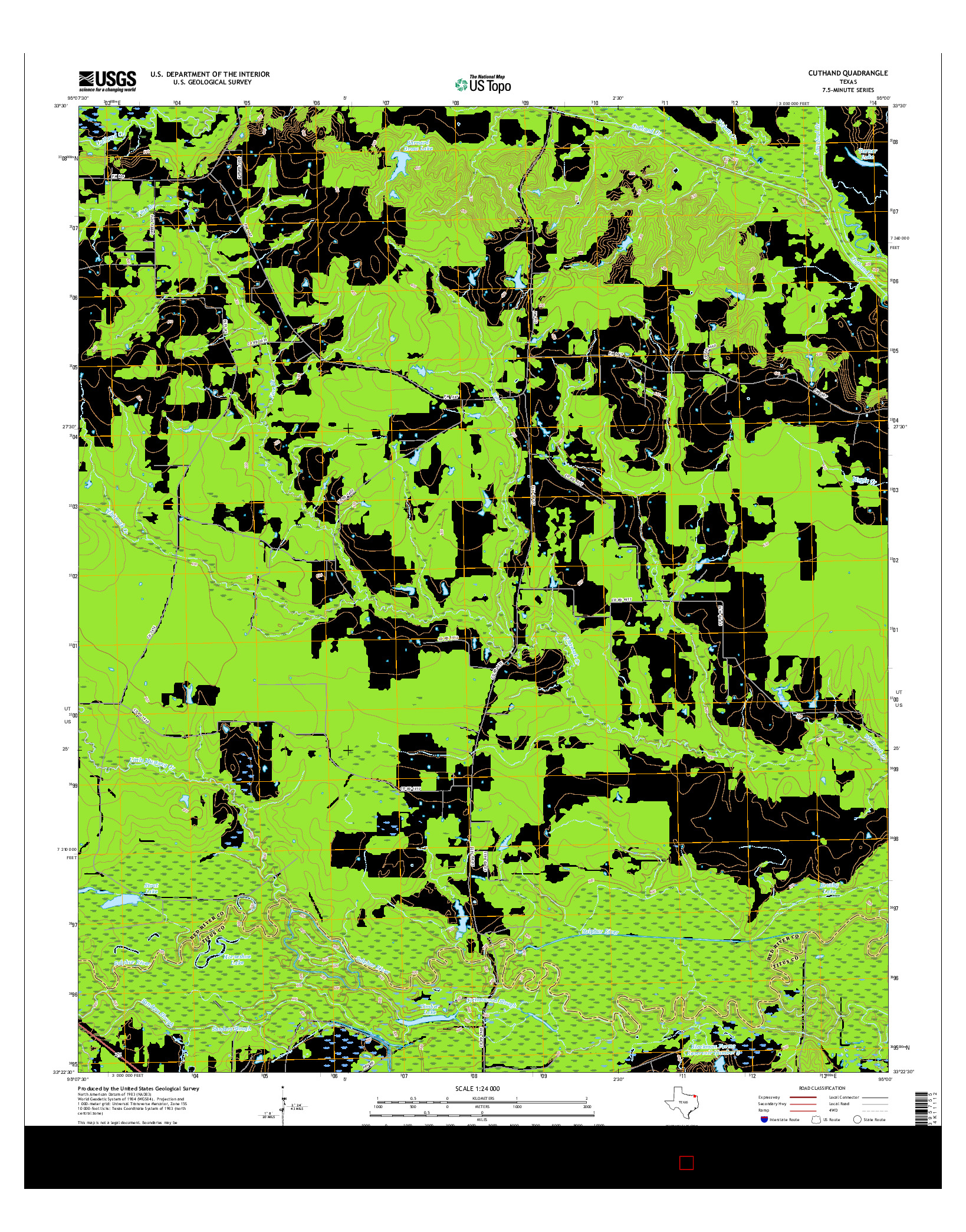 USGS US TOPO 7.5-MINUTE MAP FOR CUTHAND, TX 2016