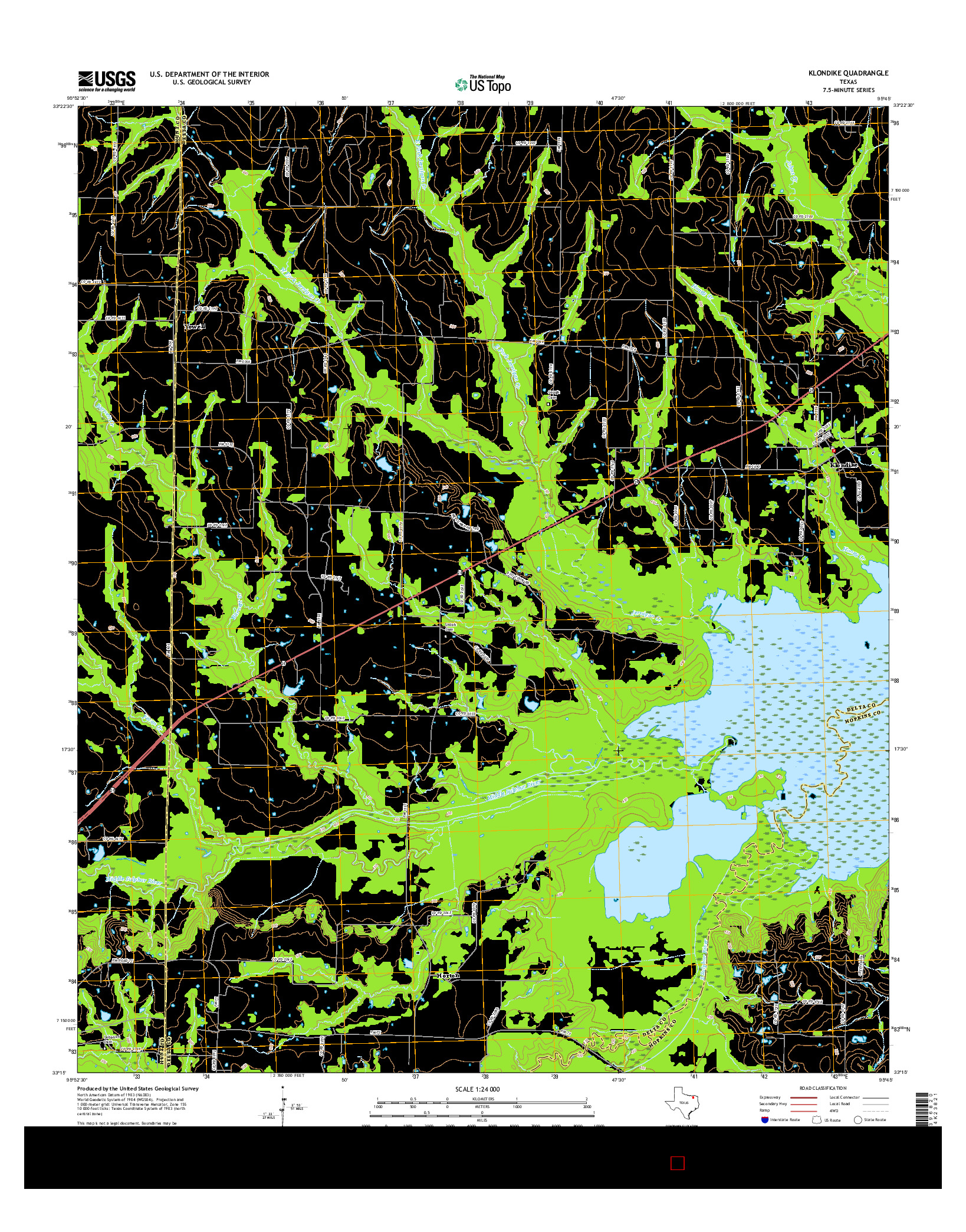 USGS US TOPO 7.5-MINUTE MAP FOR KLONDIKE, TX 2016