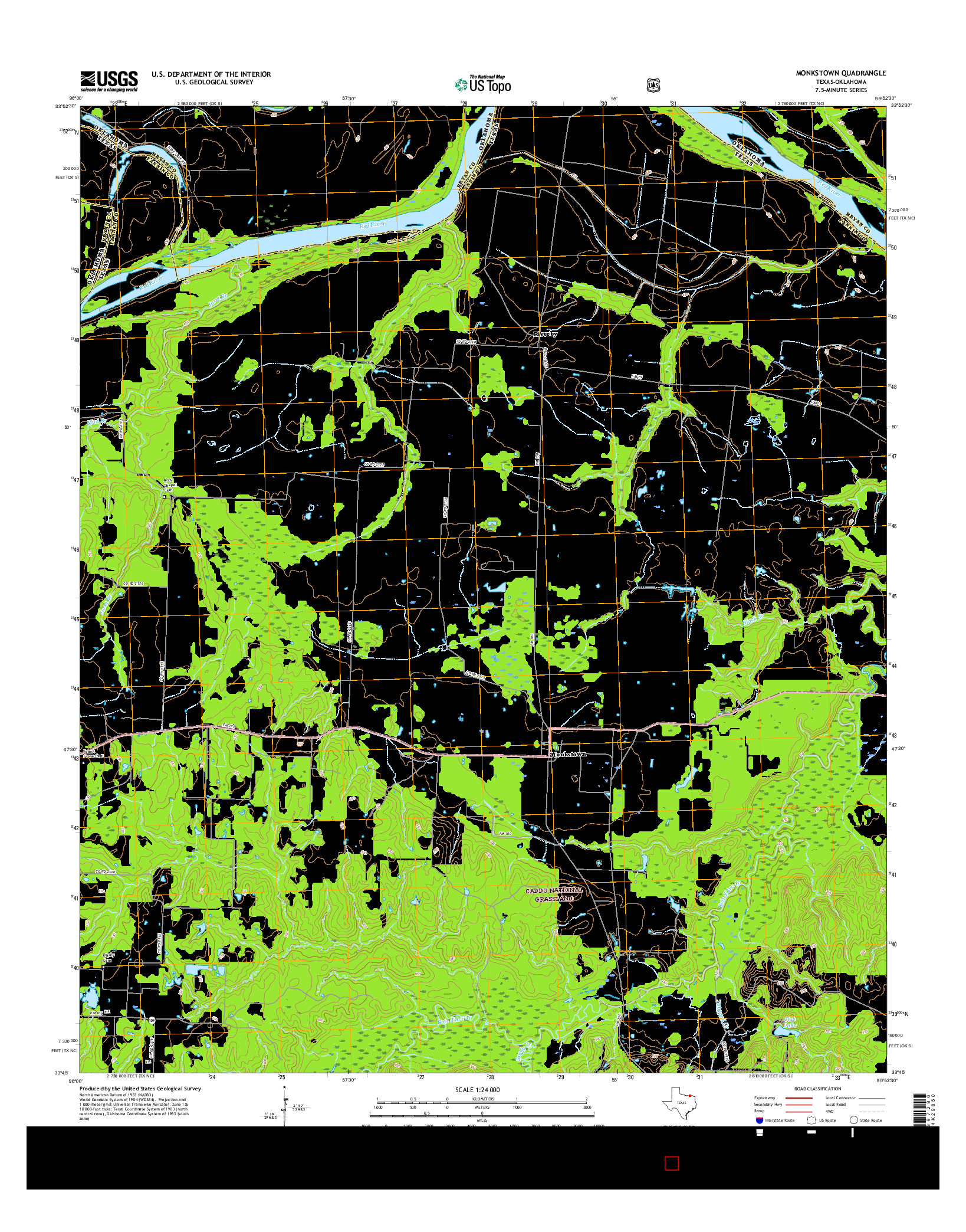 USGS US TOPO 7.5-MINUTE MAP FOR MONKSTOWN, TX-OK 2016