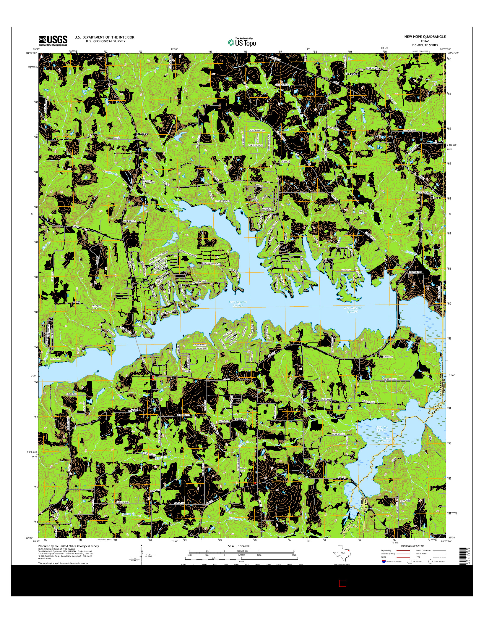 USGS US TOPO 7.5-MINUTE MAP FOR NEW HOPE, TX 2016