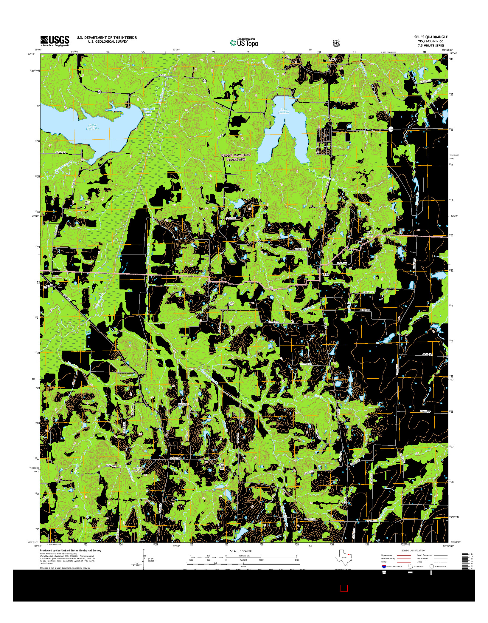 USGS US TOPO 7.5-MINUTE MAP FOR SELFS, TX 2016