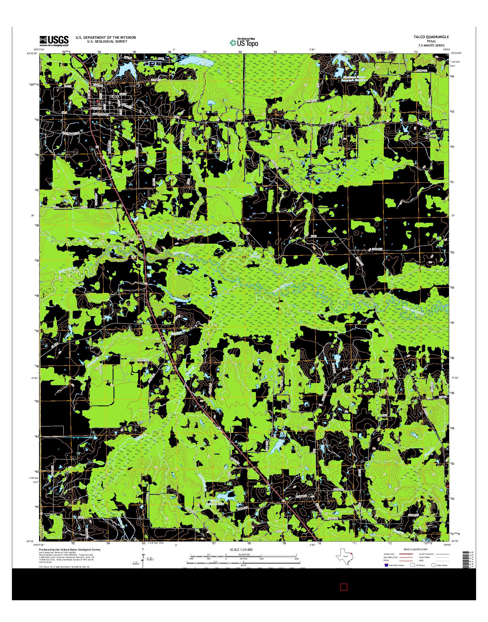 USGS US TOPO 7.5-MINUTE MAP FOR TALCO, TX 2016