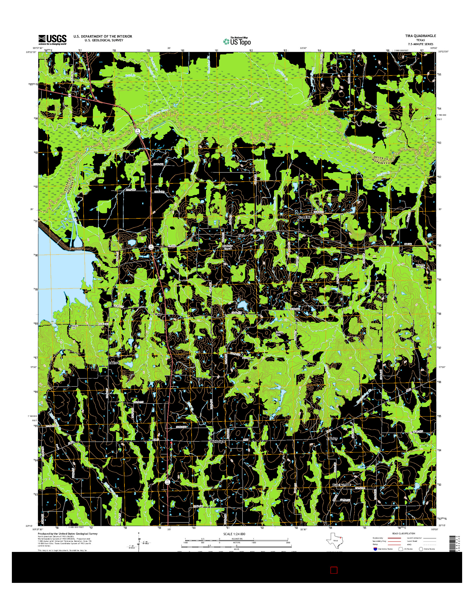 USGS US TOPO 7.5-MINUTE MAP FOR TIRA, TX 2016