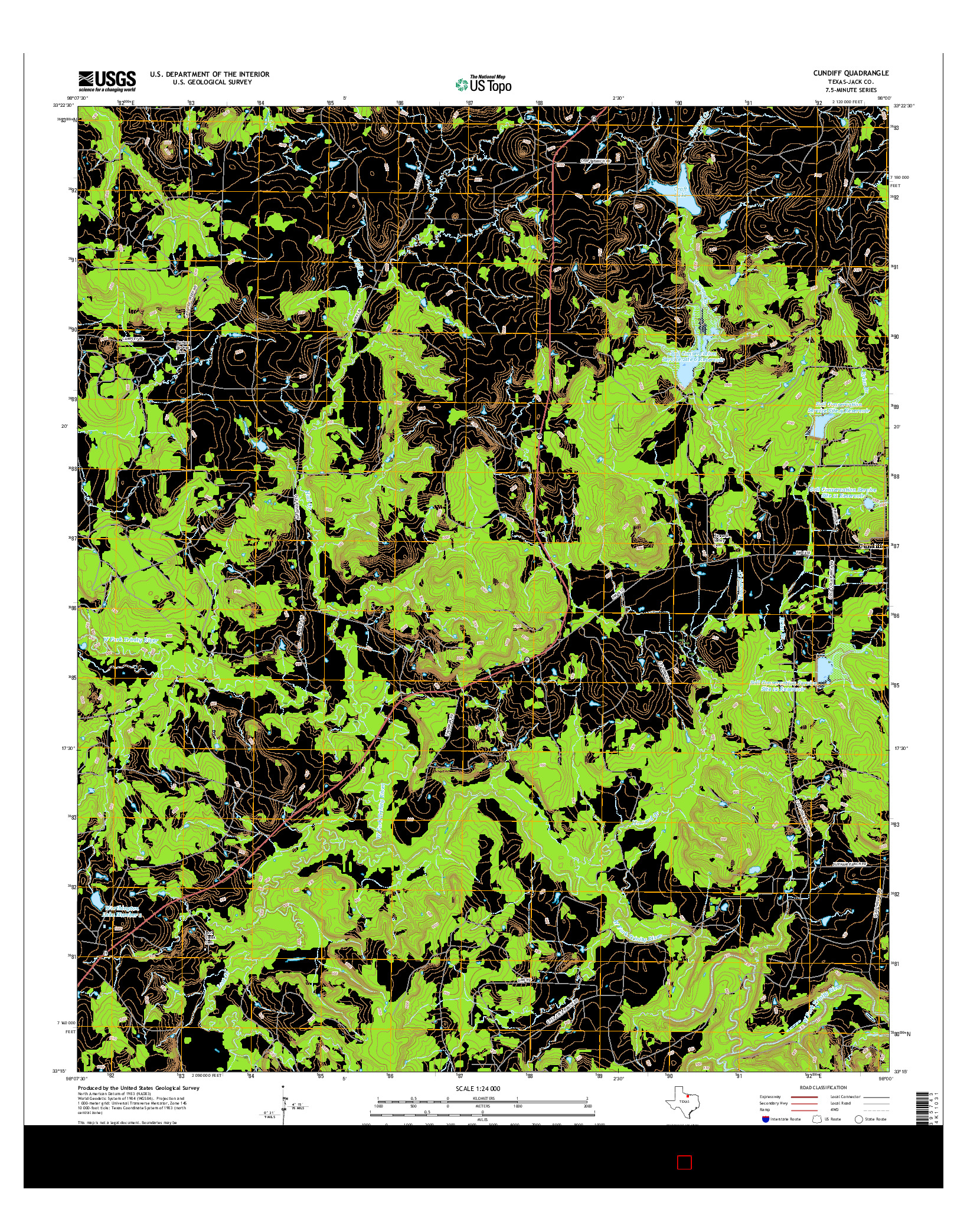 USGS US TOPO 7.5-MINUTE MAP FOR CUNDIFF, TX 2016