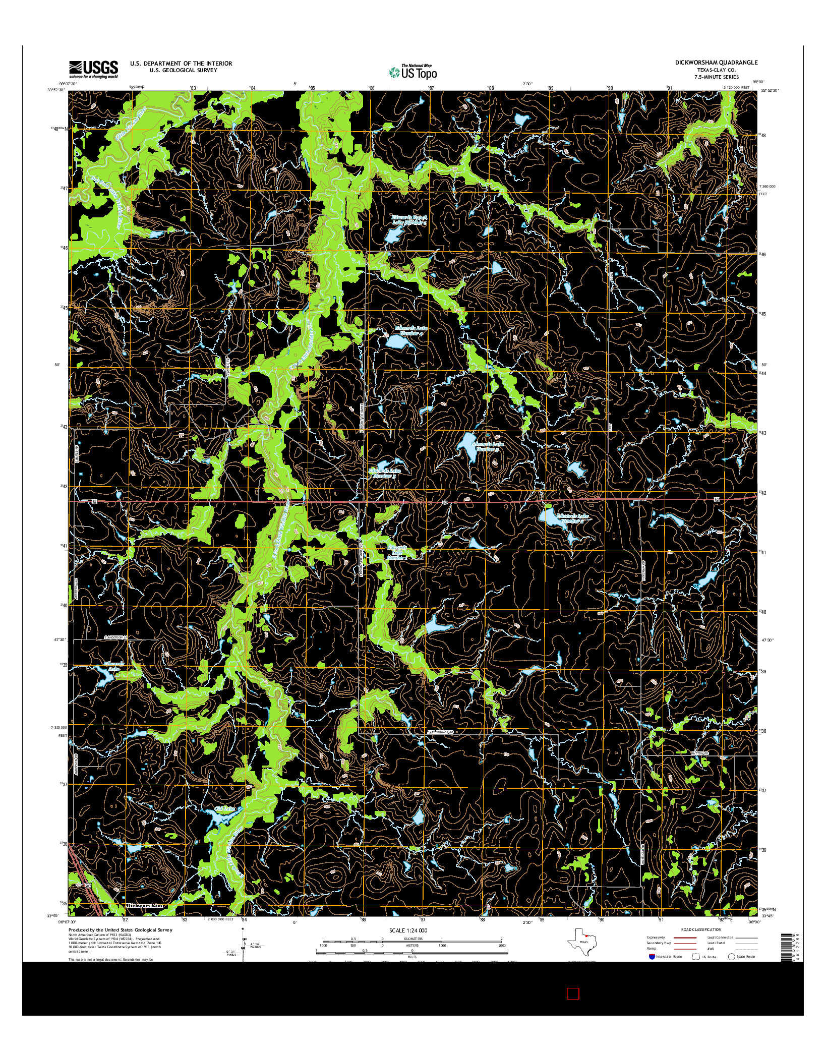 USGS US TOPO 7.5-MINUTE MAP FOR DICKWORSHAM, TX 2016