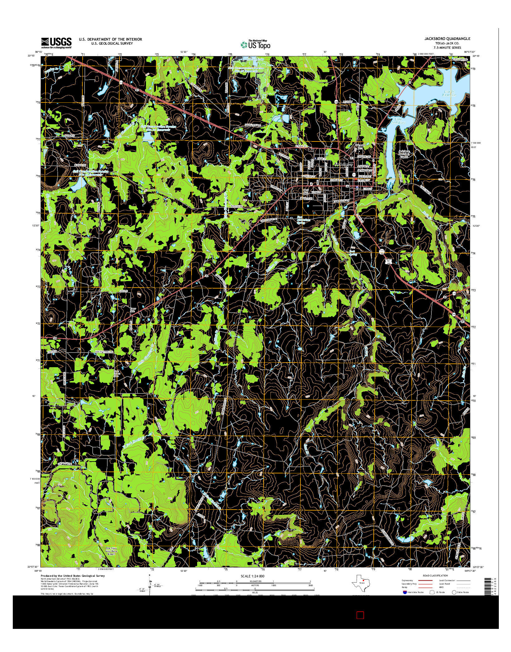USGS US TOPO 7.5-MINUTE MAP FOR JACKSBORO, TX 2016