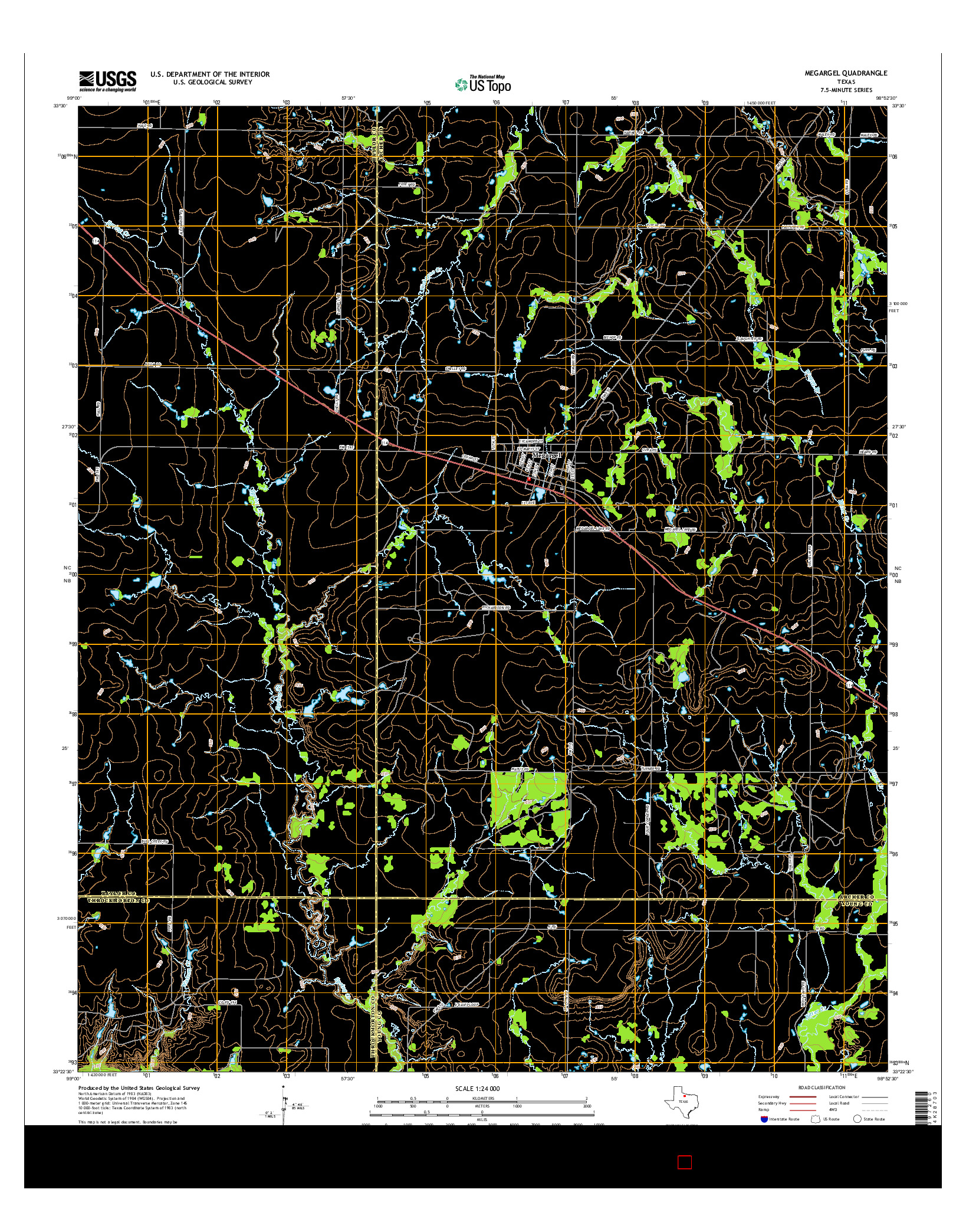 USGS US TOPO 7.5-MINUTE MAP FOR MEGARGEL, TX 2016