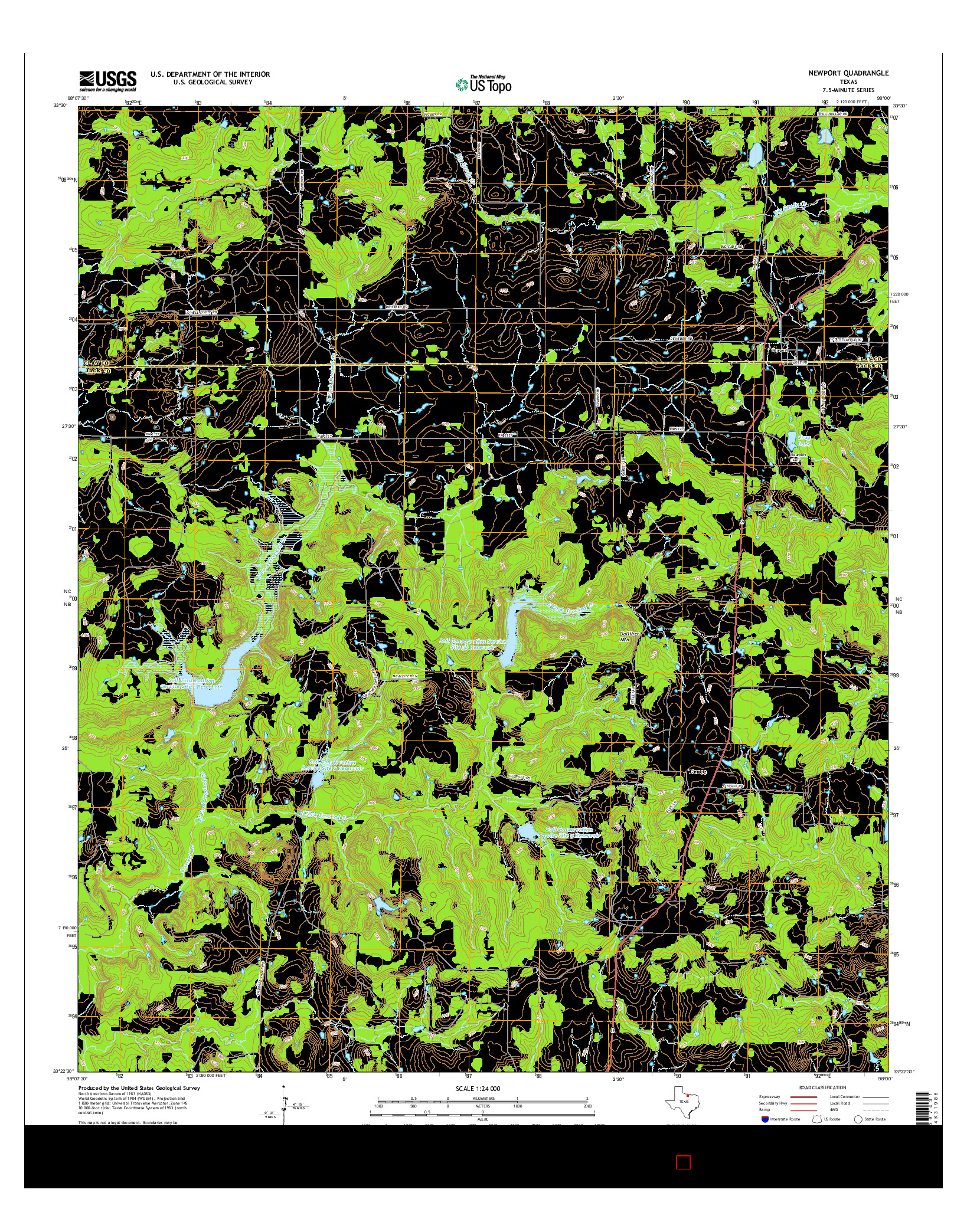 USGS US TOPO 7.5-MINUTE MAP FOR NEWPORT, TX 2016