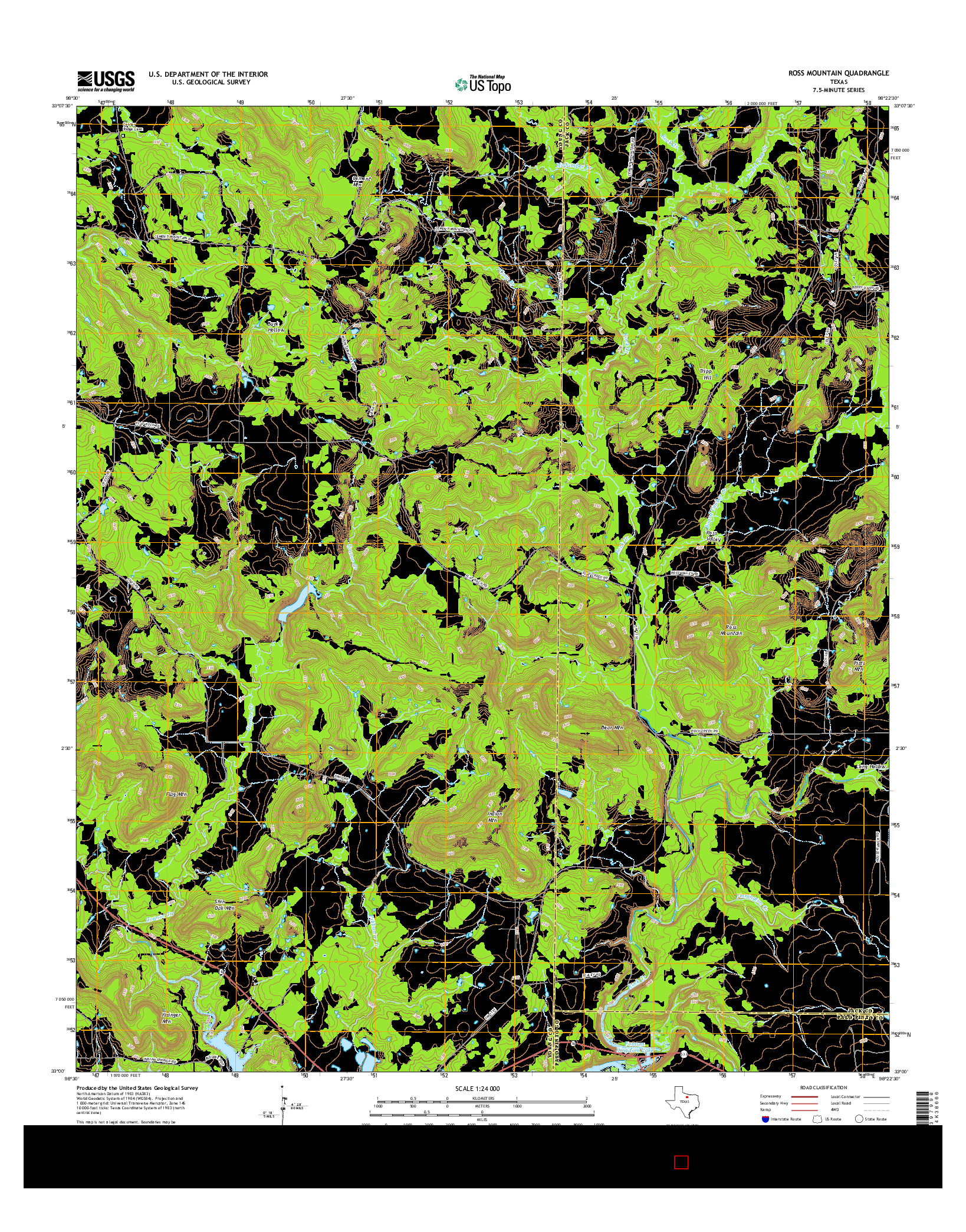 USGS US TOPO 7.5-MINUTE MAP FOR ROSS MOUNTAIN, TX 2016
