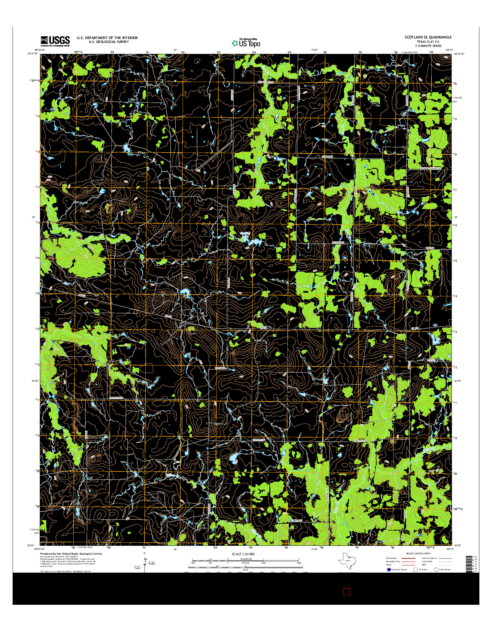 USGS US TOPO 7.5-MINUTE MAP FOR SCOTLAND SE, TX 2016
