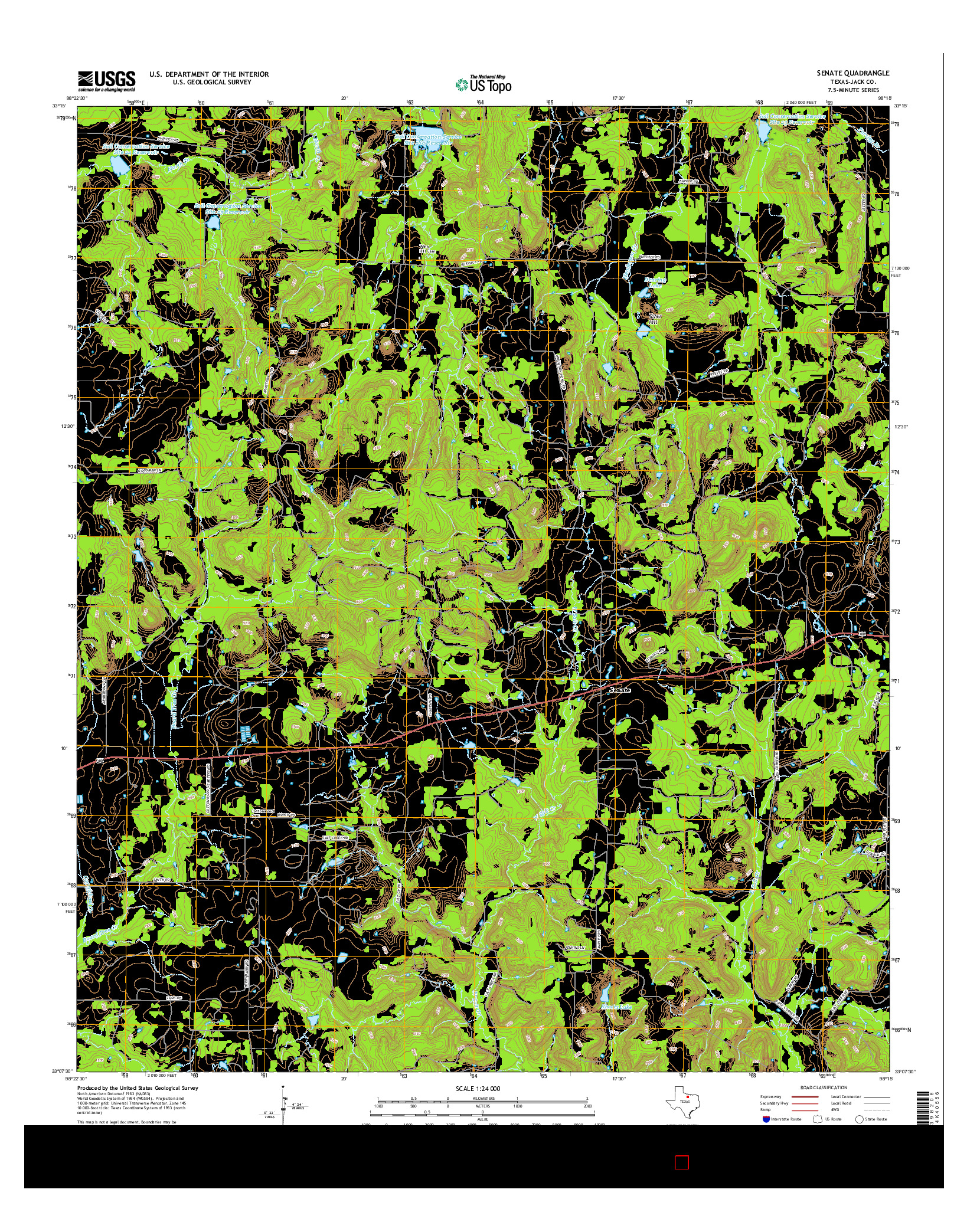 USGS US TOPO 7.5-MINUTE MAP FOR SENATE, TX 2016