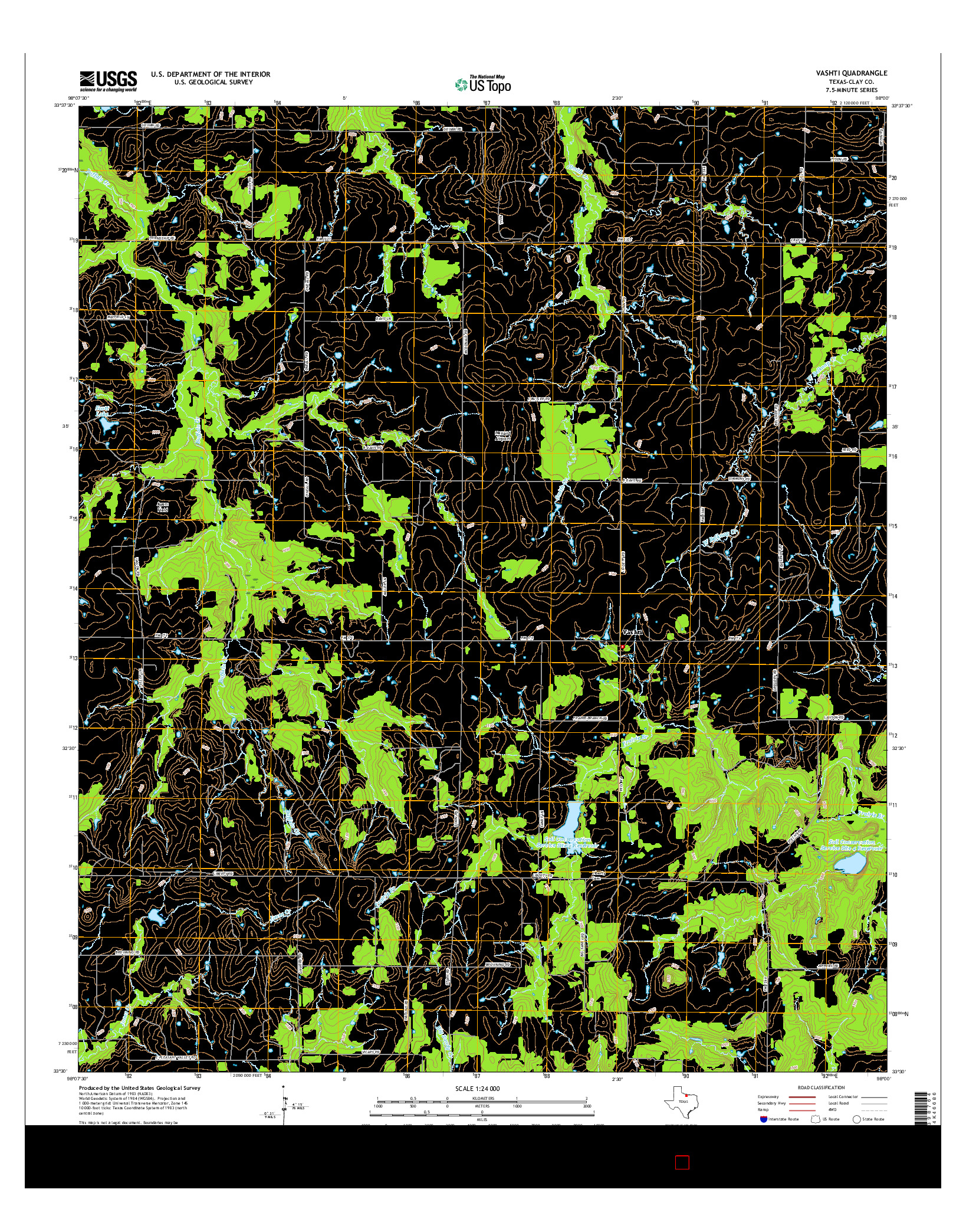 USGS US TOPO 7.5-MINUTE MAP FOR VASHTI, TX 2016