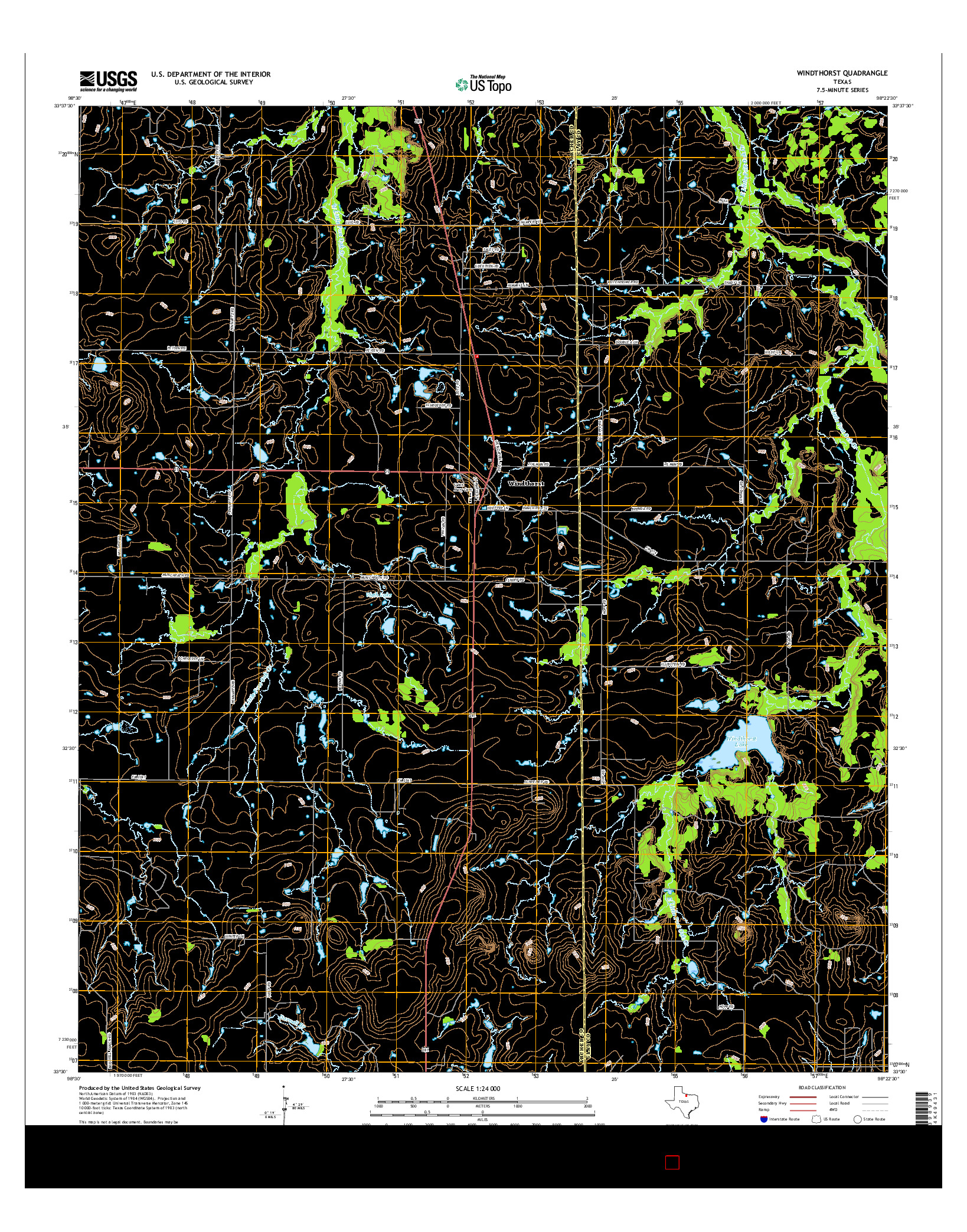 USGS US TOPO 7.5-MINUTE MAP FOR WINDTHORST, TX 2016