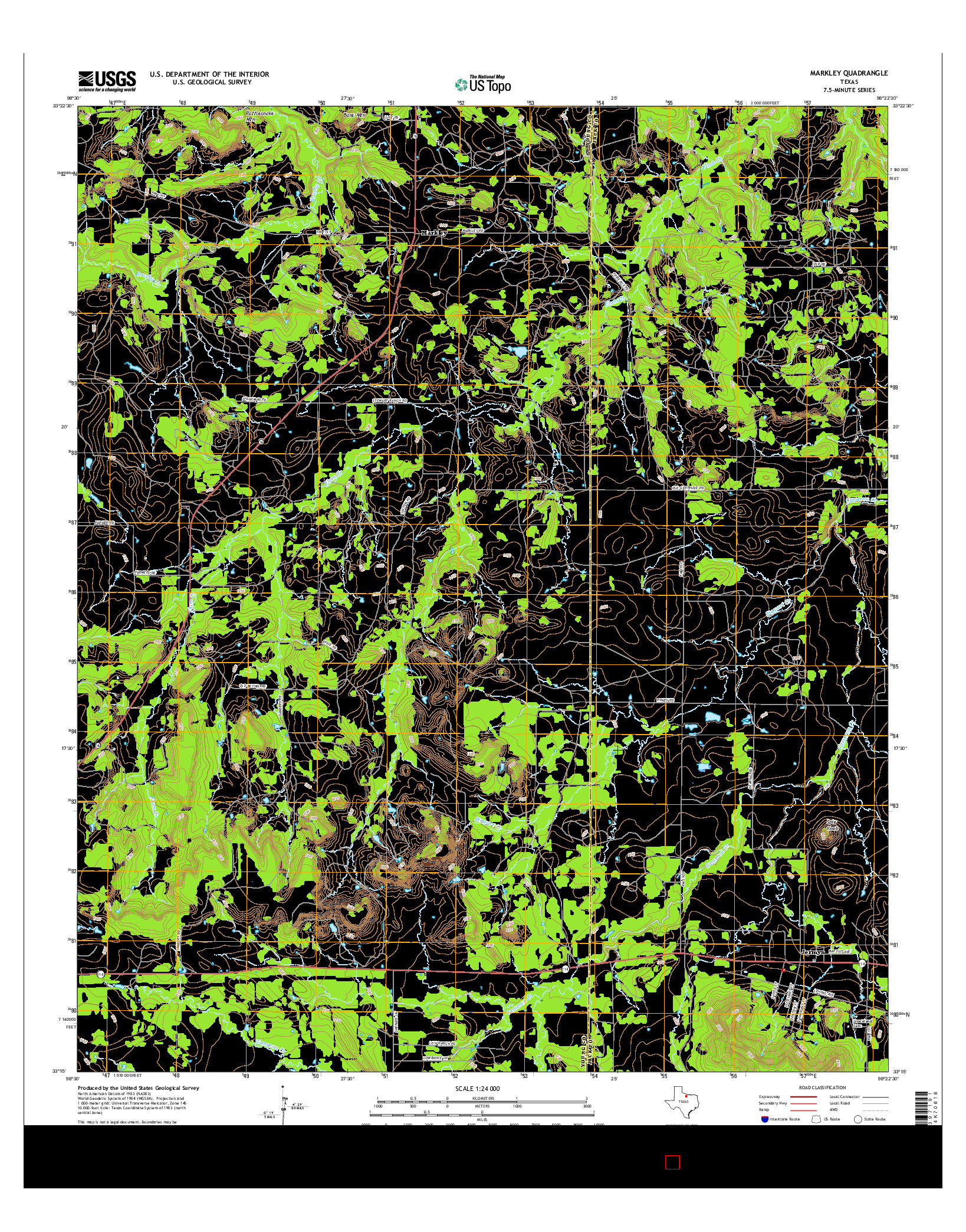 USGS US TOPO 7.5-MINUTE MAP FOR MARKLEY, TX 2016