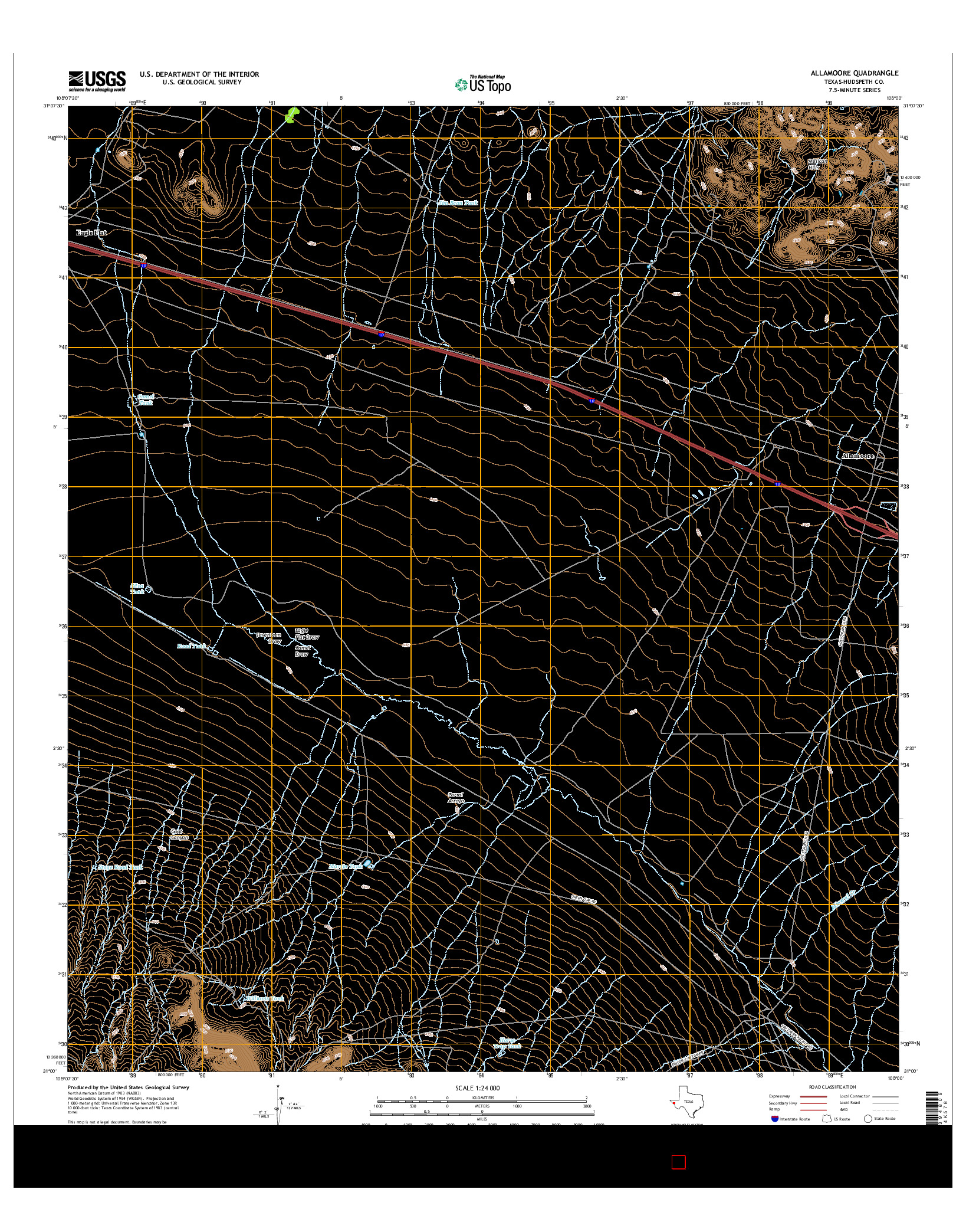 USGS US TOPO 7.5-MINUTE MAP FOR ALLAMOORE, TX 2016