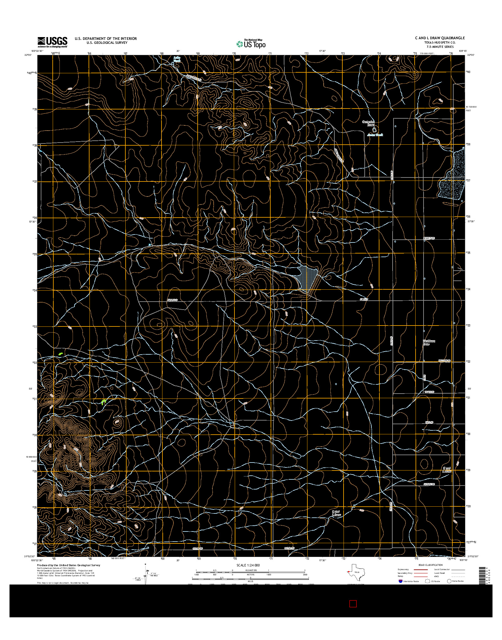 USGS US TOPO 7.5-MINUTE MAP FOR C AND L DRAW, TX 2016