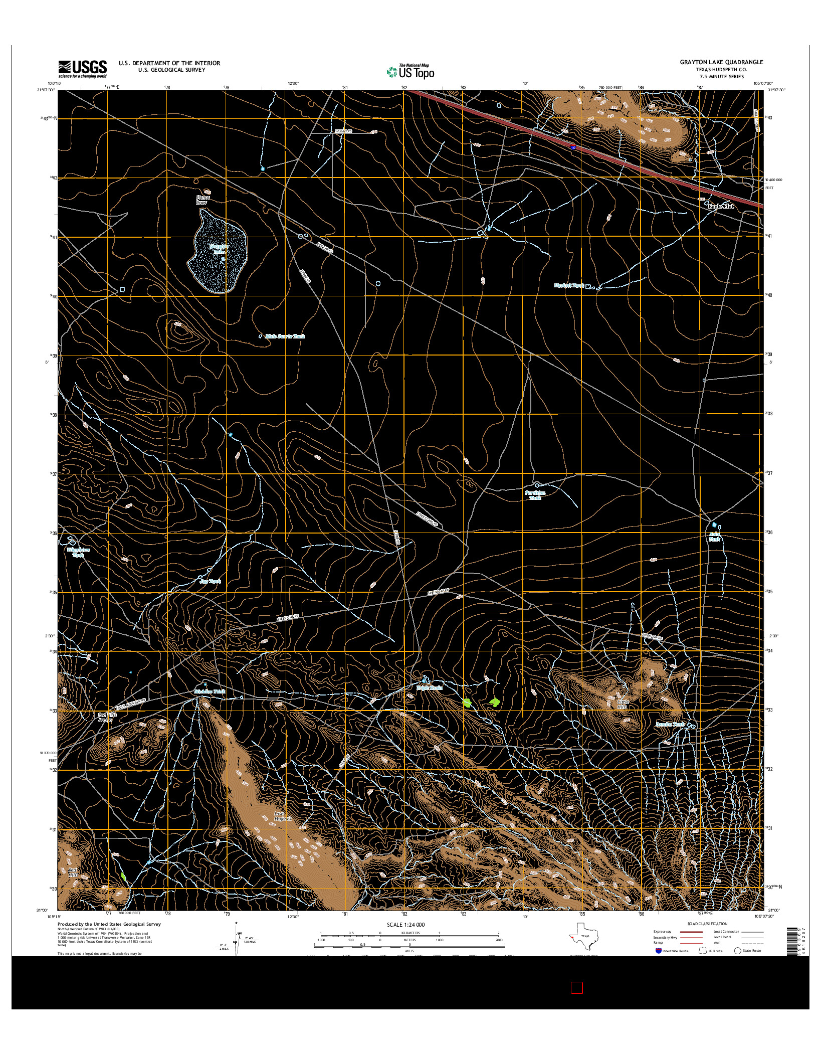 USGS US TOPO 7.5-MINUTE MAP FOR GRAYTON LAKE, TX 2016